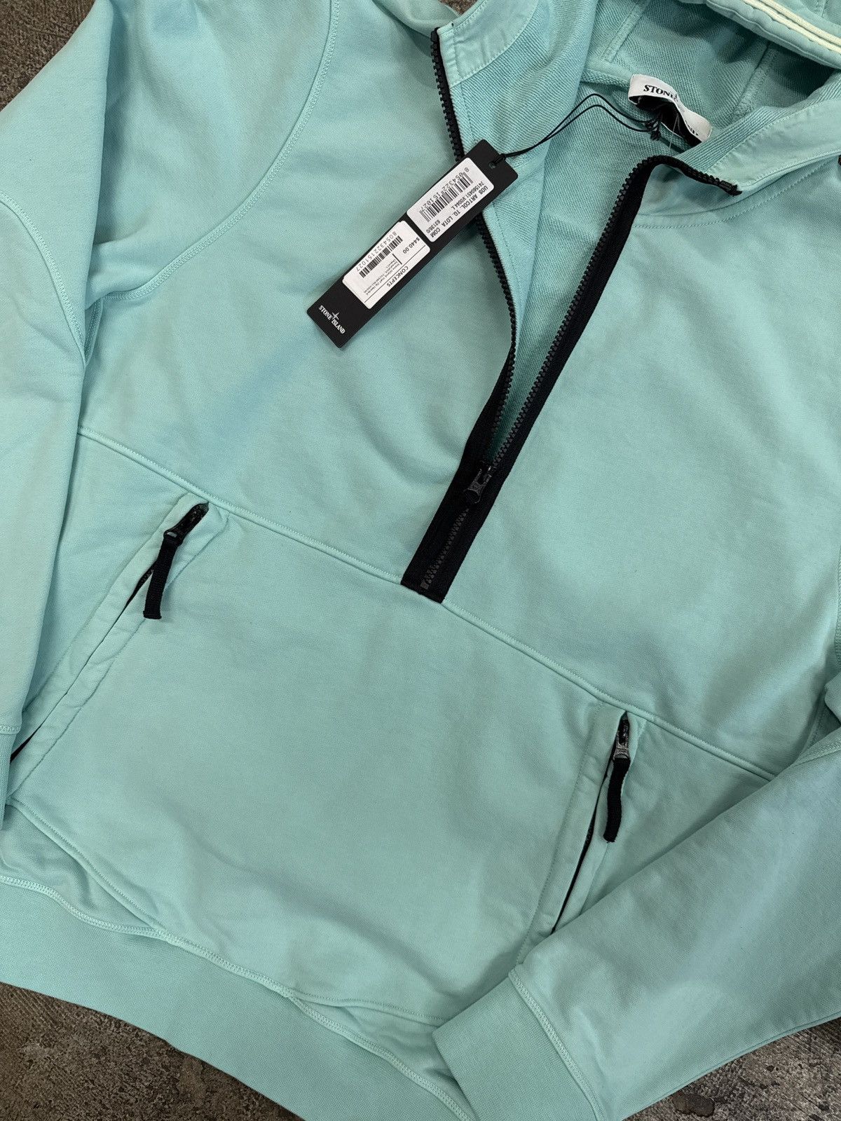 Stone Island Stone Island Anorak Mint Green Half Zip Hoodie Size US L / EU 52-54 / 3 - 3 Thumbnail