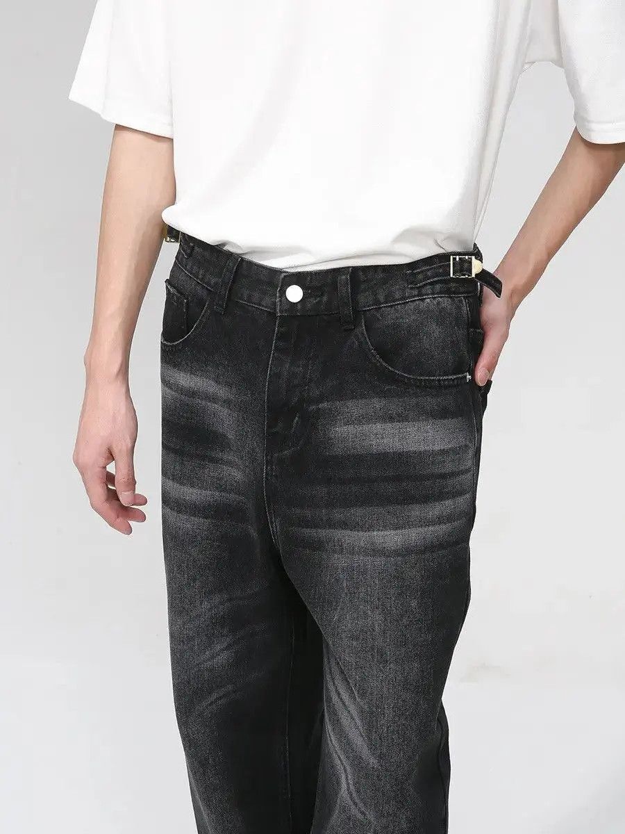 Japanese Brand Retro loose straight leg fringed jeans Size US 32 / EU 48 - 3 Thumbnail