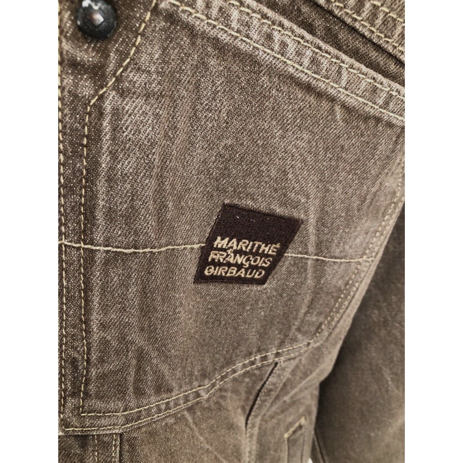 Denime MARITHE FRANCOIS GIRBAUD Denim Trucker Jacket Embroidered Vintage Mens 3XL Brown XXS-XXL Size US XXL / EU 58 / 5 - 5 Thumbnail