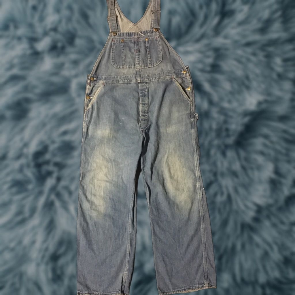 Vintage VINTAGE Union Made Denim Overalls Shirt Mens 40 Blue 29in Inseam 60s 70s Grunge Punk Biker USA American Vintage Size US 40 / EU 56 - 1 Thumbnail