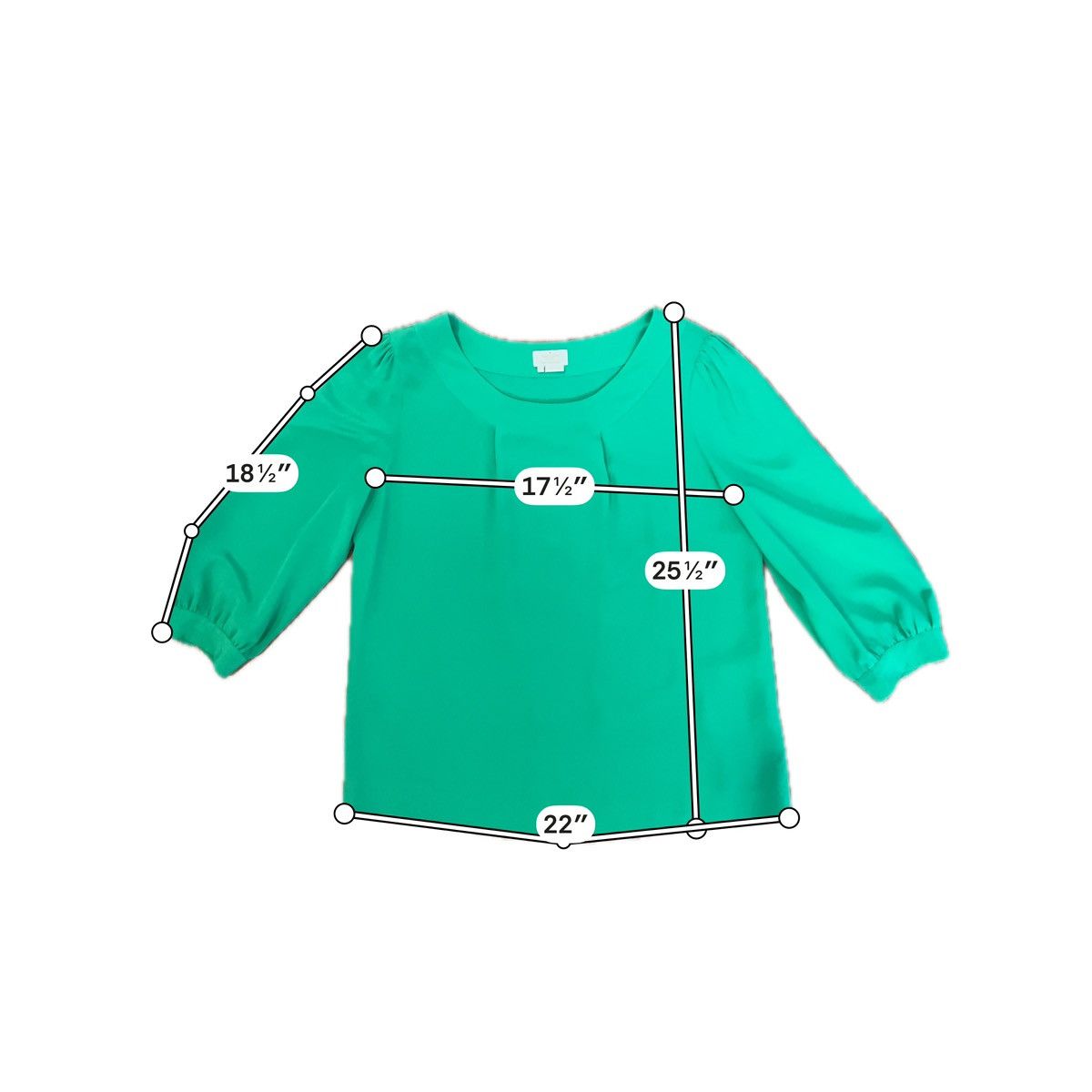 Kate Spade Kate Spade New York 100% Silk Green Blouse | Size L Size L / US 10 / IT 46 - 5 Thumbnail