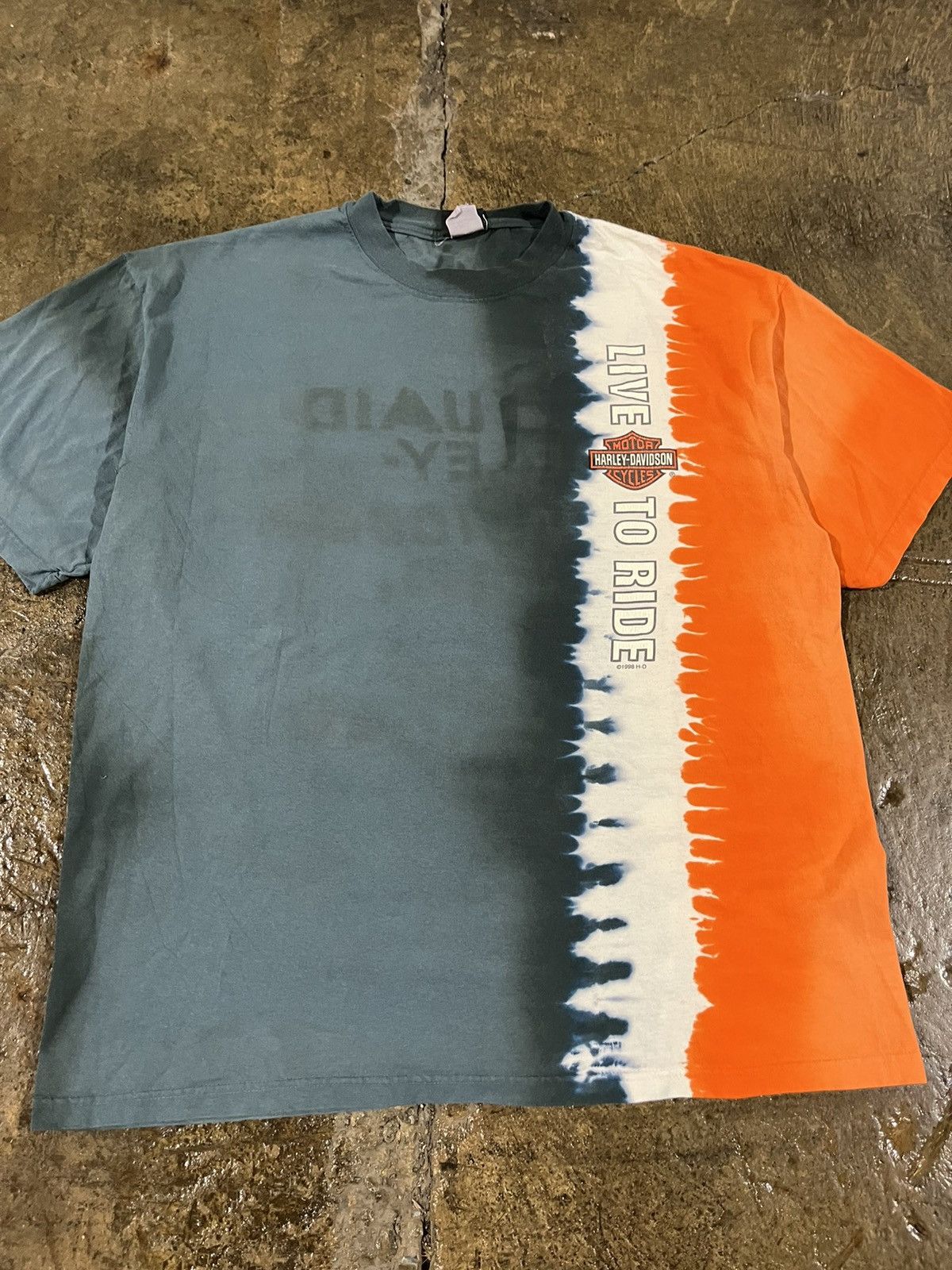 Harley Davidson × Vintage Crazy Vintage 90s Harley Davidson Tie Dye Grunge Biker Tee Size US XL / EU 56 / 4 - 3 Thumbnail