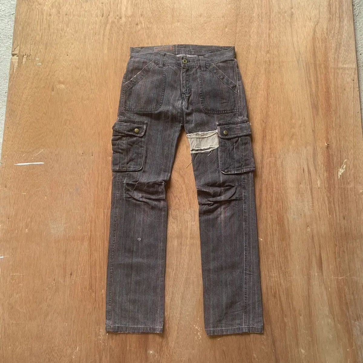 image of Archival Clothing x Noise Craft Noise Cation Jeans Trousers Bikers Cargo Pants Nice Design in Slate