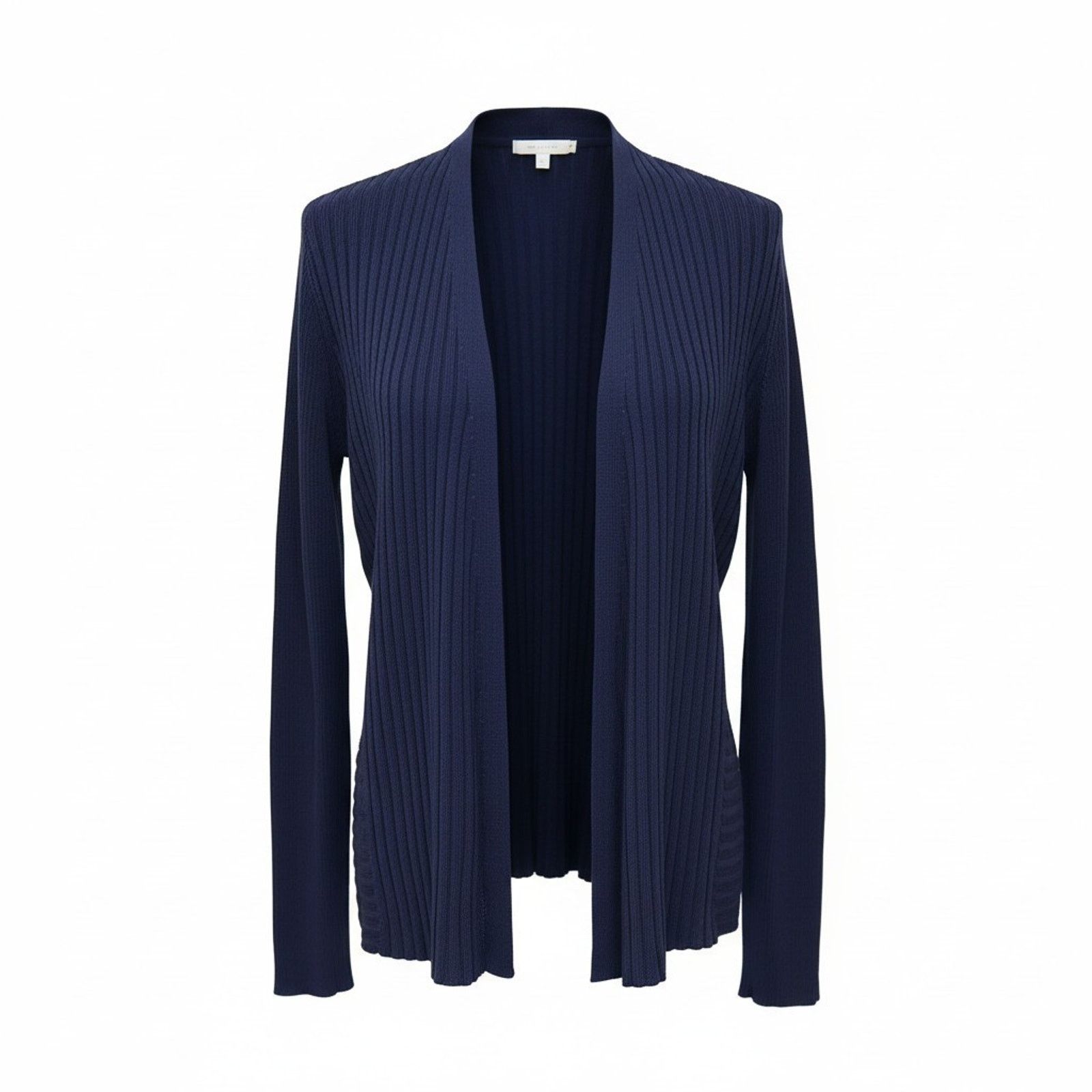 Eileen Fisher EILEEN FISHER Blue Open Front Pointed Hem Ribbed Cardigan PS Size S / US 4 / IT 40 - 1 Thumbnail