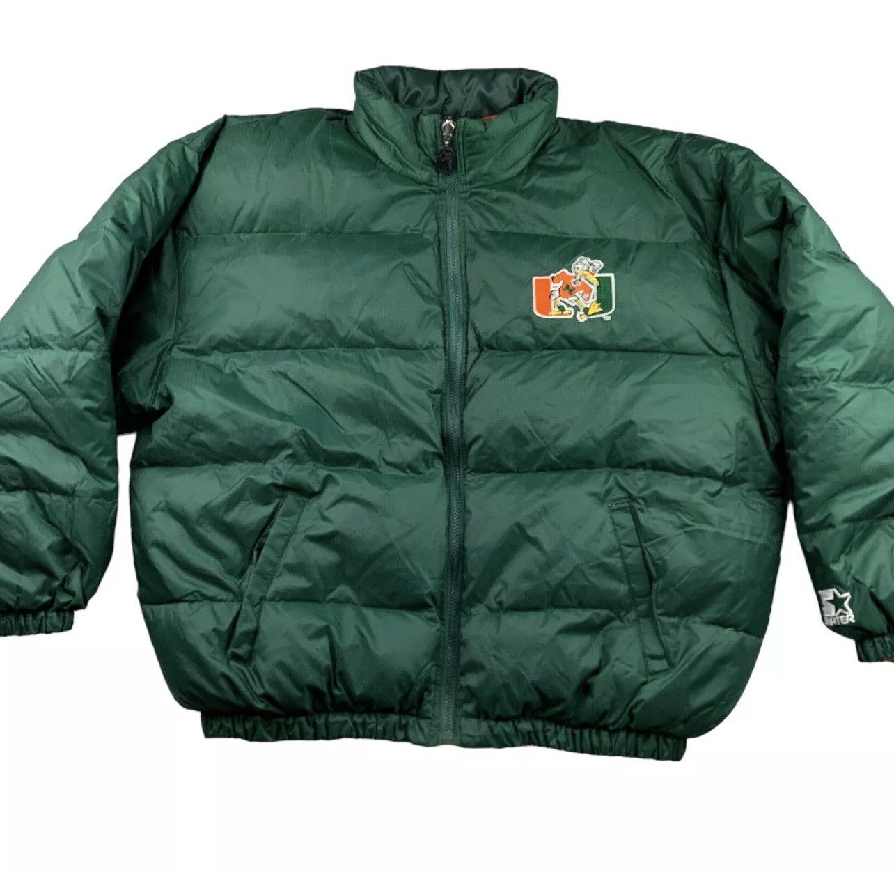 Starter Starter Miami Hurricanes Reversible Jacket Green/Orange Size US L / EU 52-54 / 3 - 11 Thumbnail