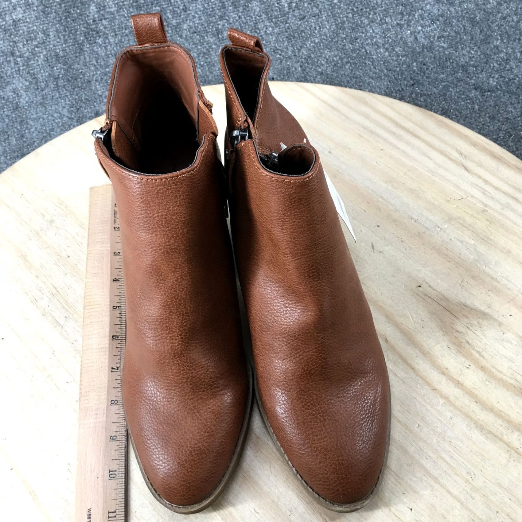 Vintage Universal Thread Boots Womens 9.5 Jameson Ankle Booties Zipper Boots Brown High Heel 17730 New Size US 10 / IT 40 - 5 Thumbnail