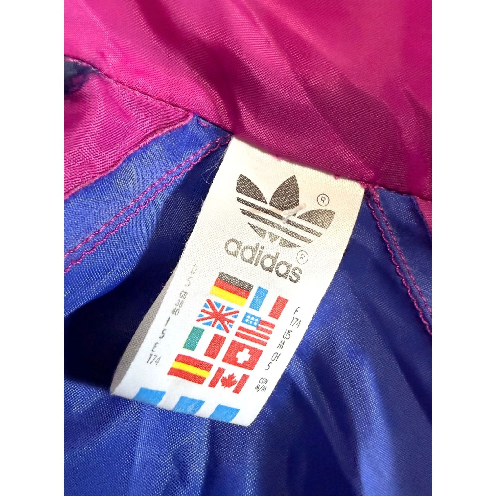 Adidas VINTAGE adidas Windbreaker Jacket Light Purple M Men Zip Tracksuit Top Size 40R - 5 Thumbnail
