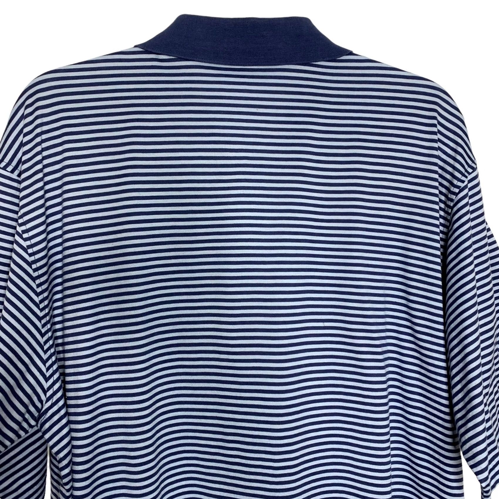 Peter Millar Peter Millar Polo Shirt Golf Mens Size XL Blue Striped Cotton Button Front Size US XL / EU 56 / 4 - 3 Thumbnail
