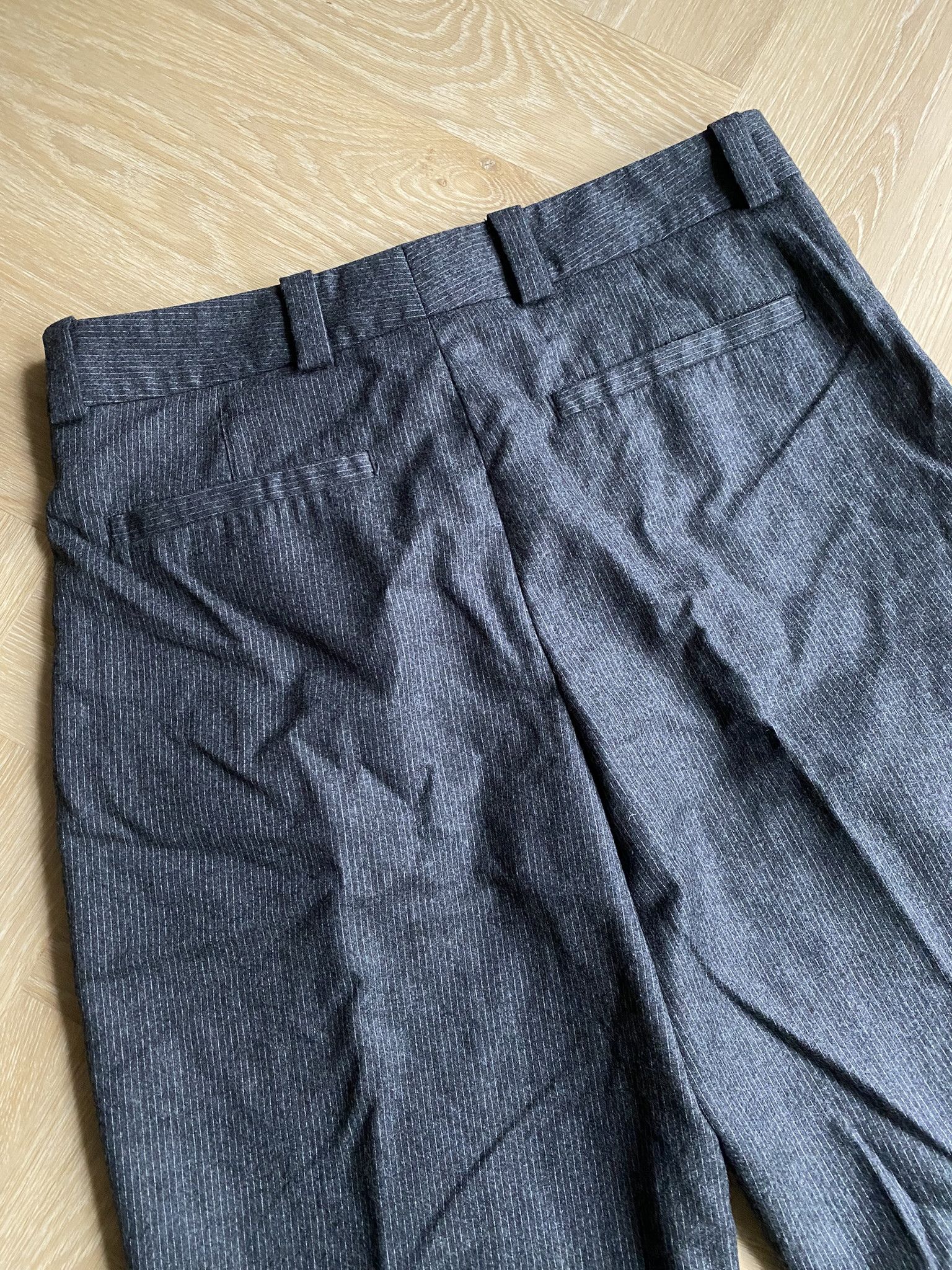 Acne Studios 46/S - Pinstriped Trousers In Grey Melange - 100% Wool Size US 30 / EU 46 - 12 Thumbnail