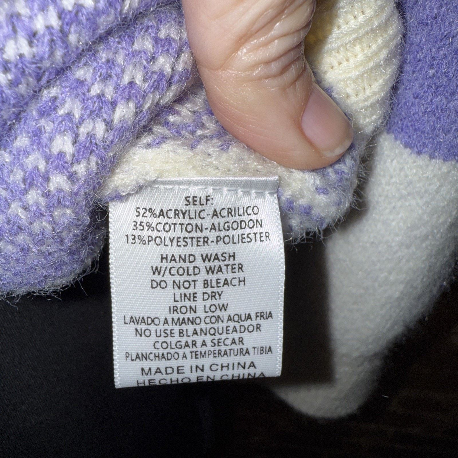 Other &Merci Women’s Purple Checkered Puff Sleeved Sweater Sz L Size L / US 10 / IT 46 - 8 Thumbnail