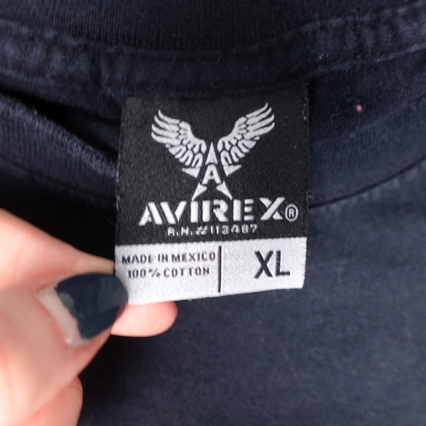 Avirex VINTAGE Avirex Shirt Mens XL Black Graphic Wings Logo Aviation Puff Print Y2K 90s Size US XL / EU 56 / 4 - 2 Thumbnail
