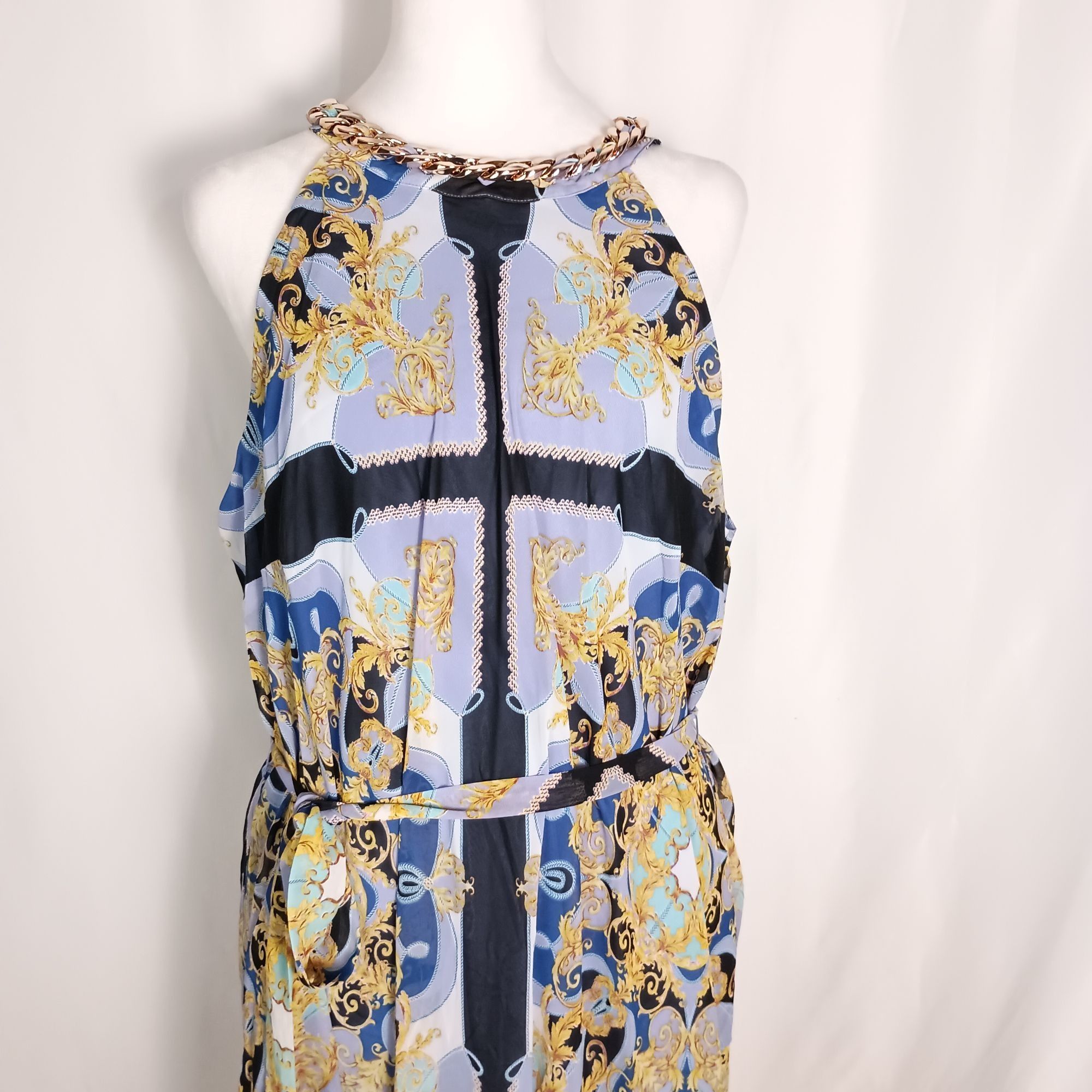 Other Bold Elements Cut to Curve Maxi Dress XL Chain Link Halter B Size XL / US 12-14 / IT 48-50 - 13 Thumbnail