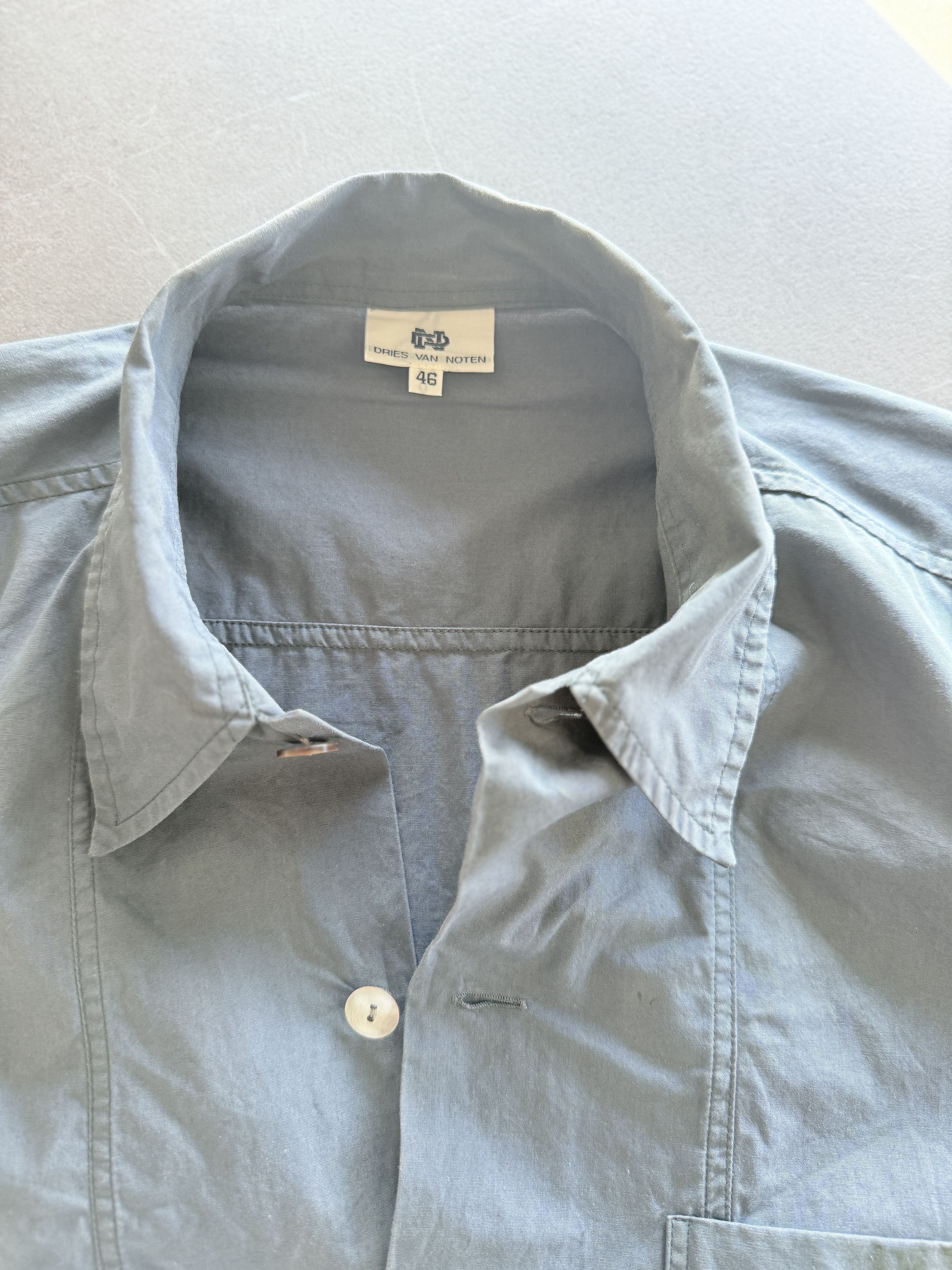 90s Dries Van Noten Mens Grey Cotton Shirt Collector Item