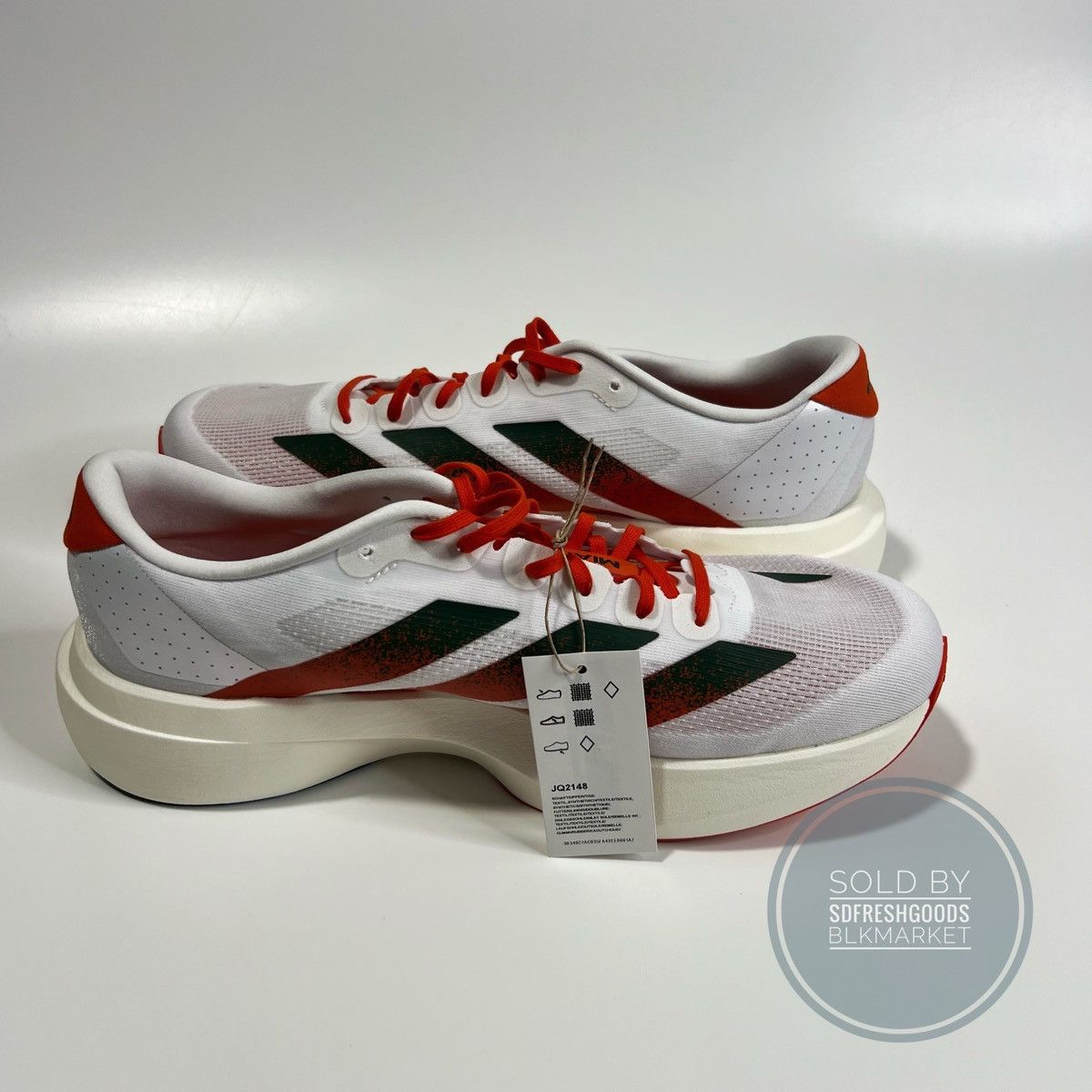 Adidas Men's Adidas EVO SL Miami Hurricanes Running Shoes JQ2148 Size US 12 / EU 45 - 4 Thumbnail