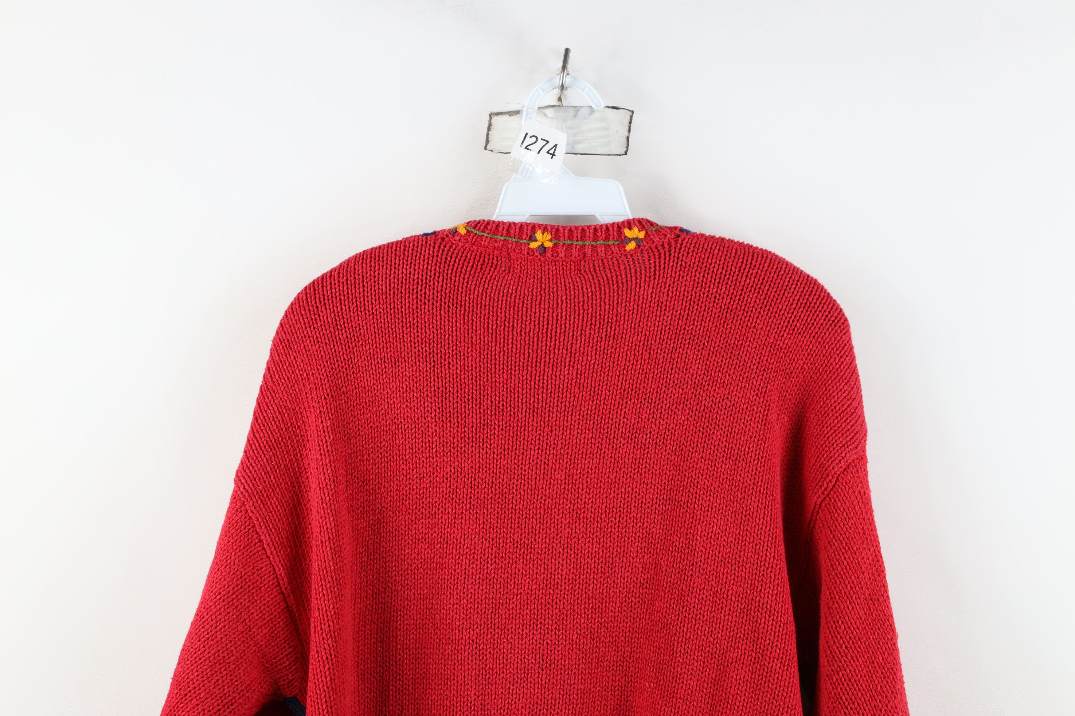 Vintage Vintage 90s Streetwear Embroidered Knit Cardigan Sweater Size L / US 10 / IT 46 - 13 Thumbnail