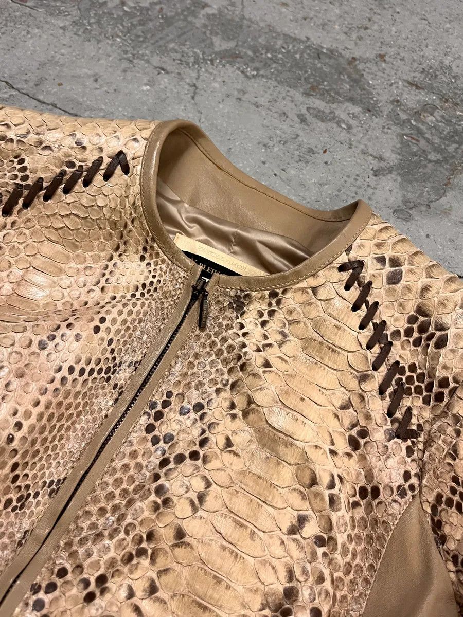 Vintage 2000s Plein Sud Beige Python Leather Jacket Size M / US 6-8 / IT 42-44 - 5 Thumbnail