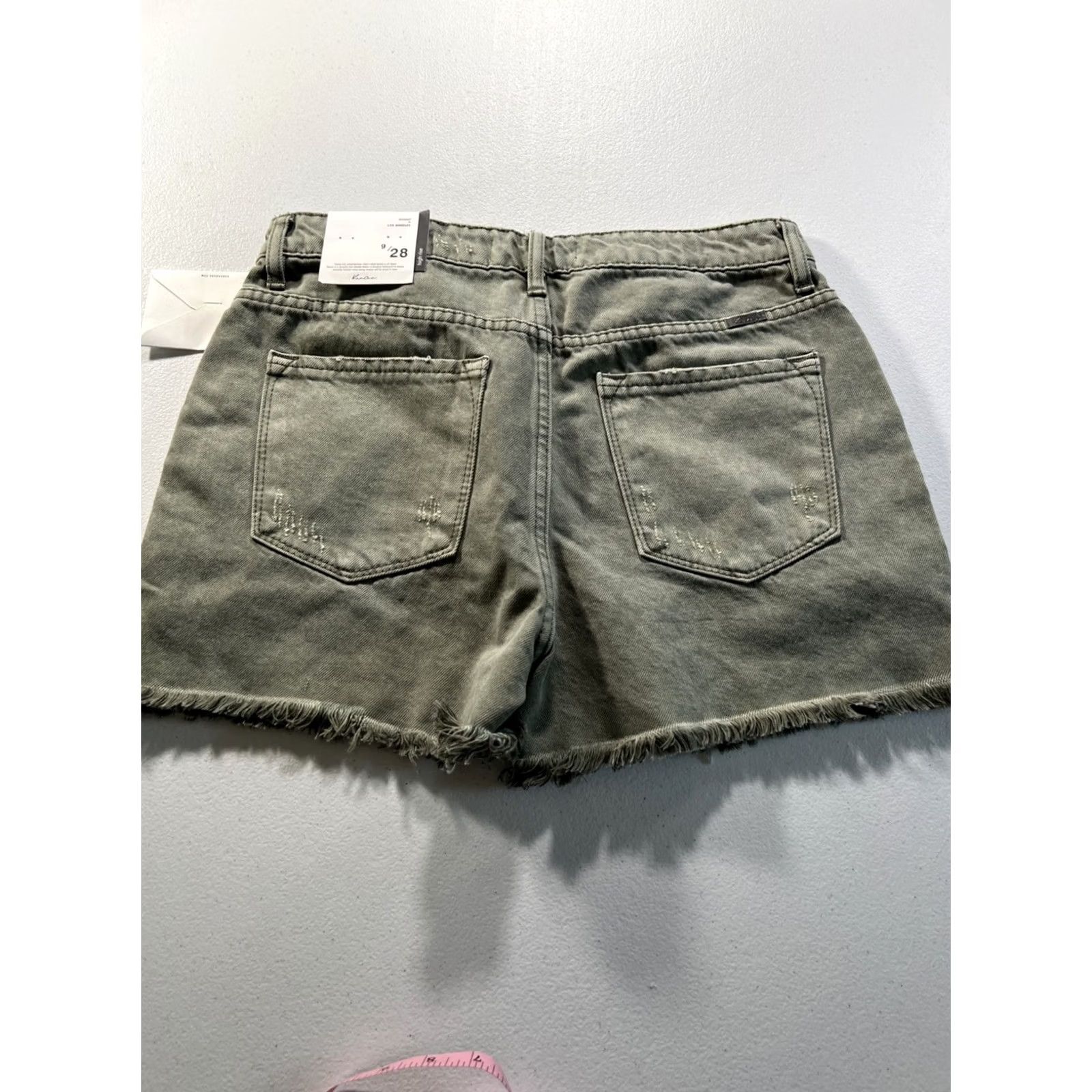 Vintage VINTAGE KanCan Denim Shorts Olive Green Fringe Cut-Off 28 Womens Jeans NWT Size 28" / US 6 / IT 42 - 6 Thumbnail