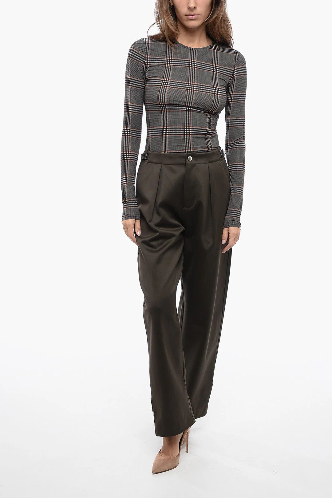 Burberry og1mm0426 Balloon-Fit Two-Pleat Pant in Military Green Size 26" / US 2 / IT 38 - 4 Thumbnail