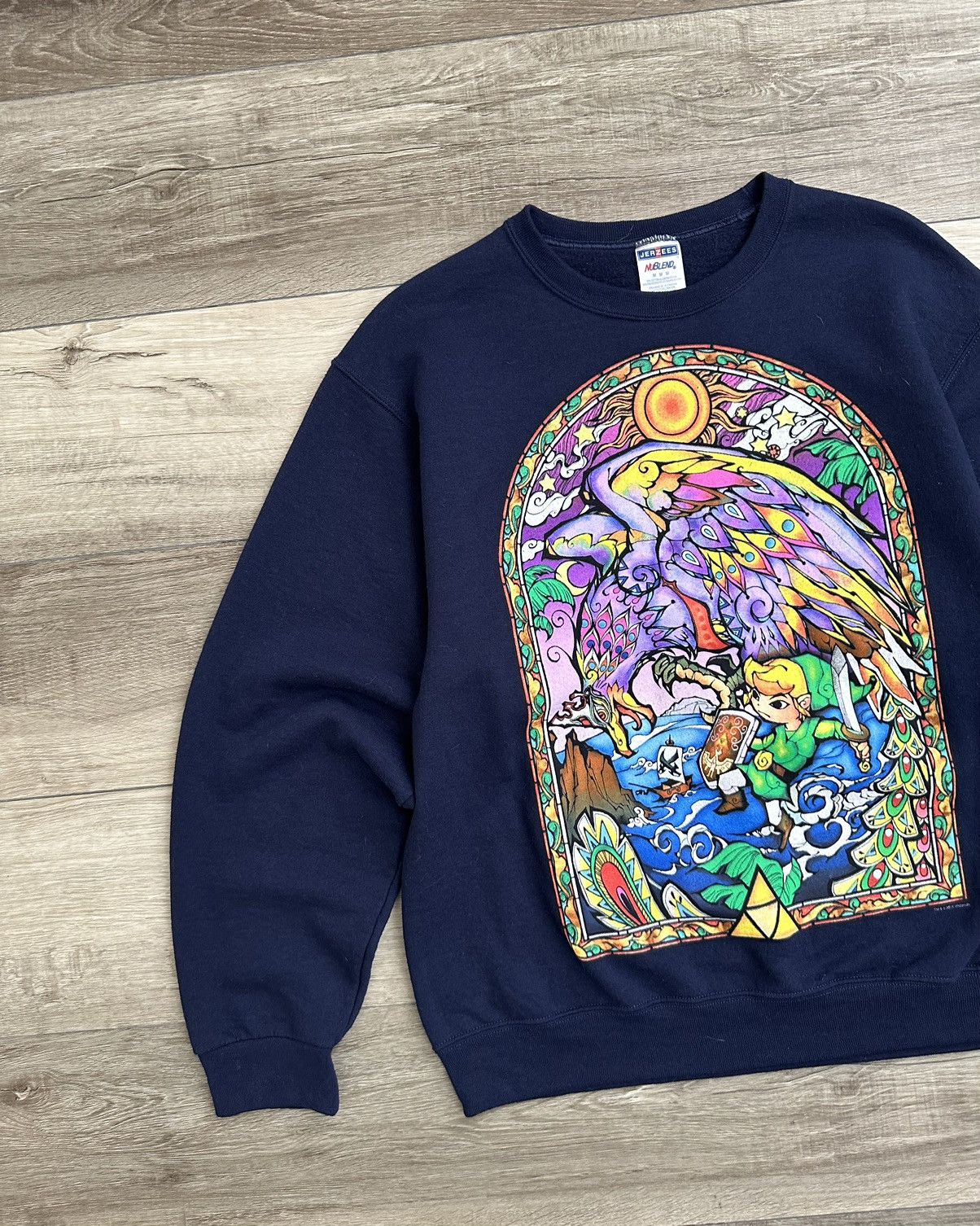 Jerzees RARE Vintage Nintendo Legend of Zelda Wind Waker Sweatshirt Size US M / EU 48-50 / 2 - 2 Thumbnail