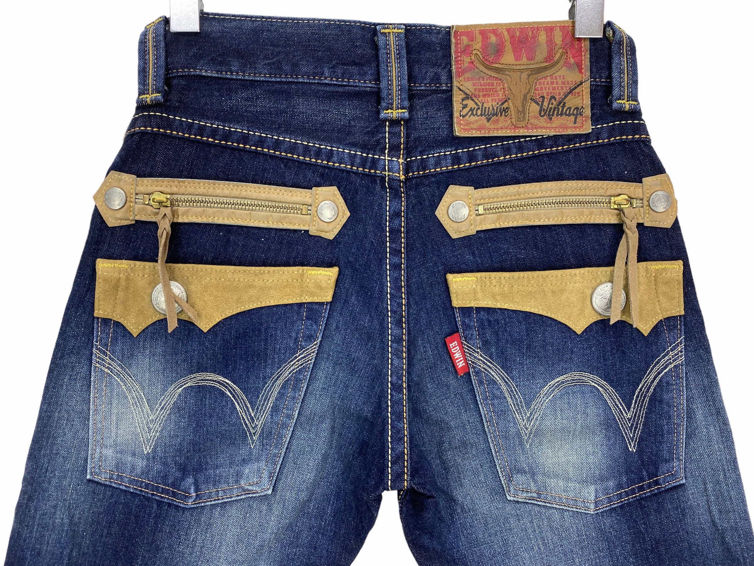Other Edwin Japan Distressed Denim Jeans - Straight Leg Vintage Size 28" / US 6 / IT 42 - 8 Thumbnail