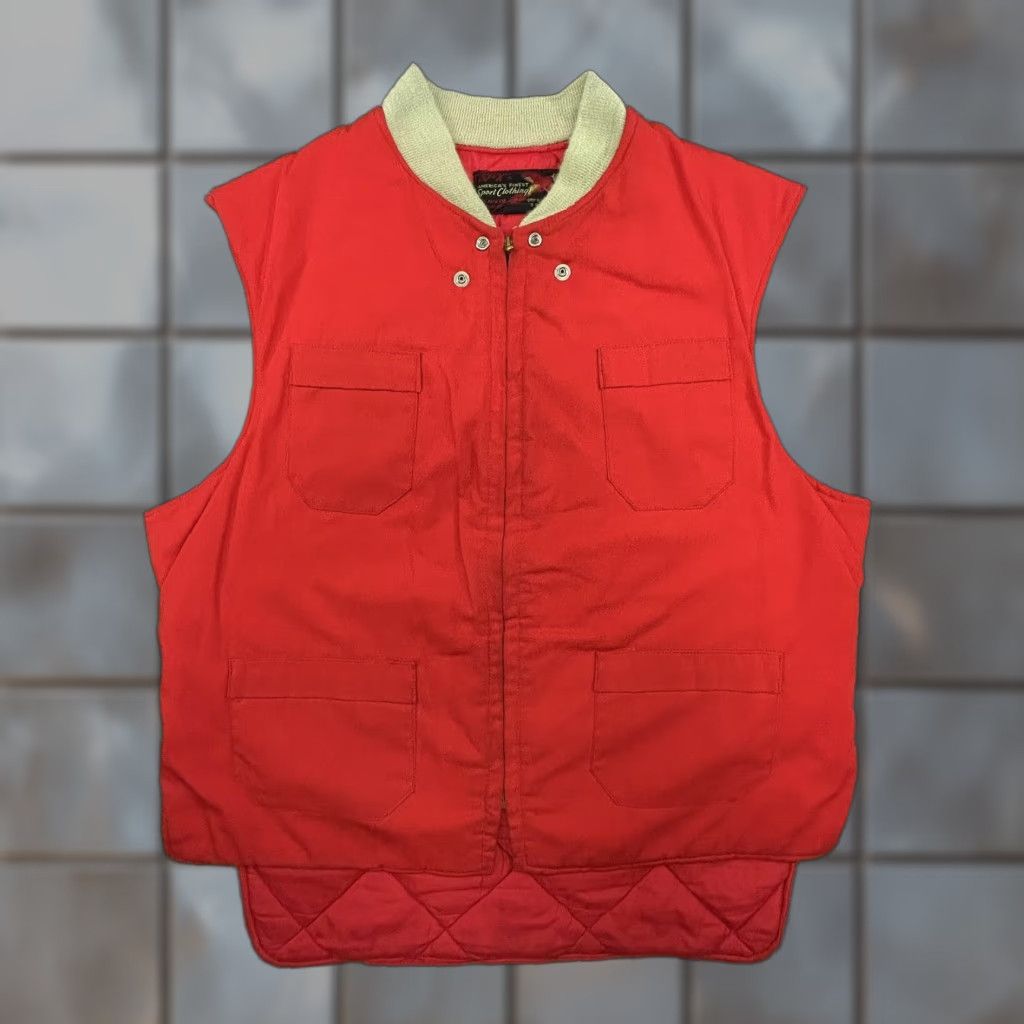 Vintage VINTAGE 10-X Vest Mens Large Quilted Lined Canvas Hunting Talon Zipper Outdoor Red 90s Size US S / EU 44-46 / 1 - 1 Thumbnail