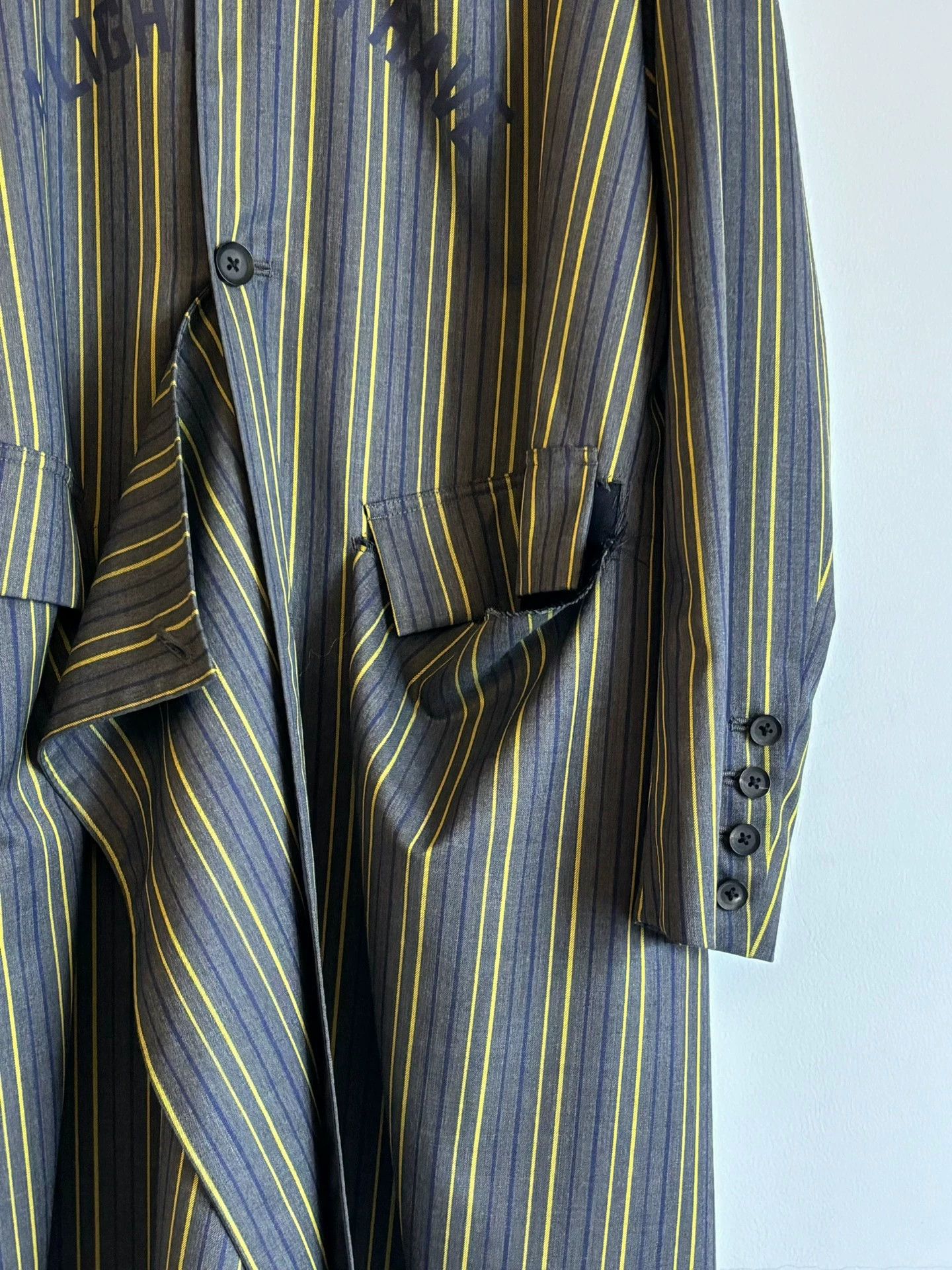 Bed j.w. Ford BED J.W. FORO Broken Striped Wool Overcoat Size US S / EU 44-46 / 1 - 4 Thumbnail