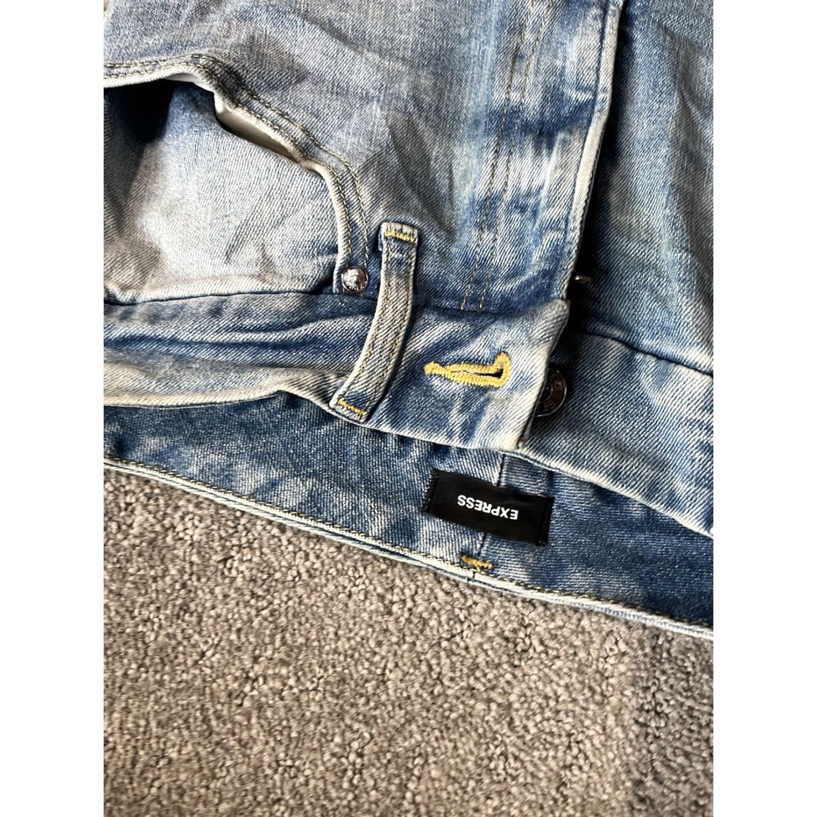 Express Express Jeans Women's Small Straight Ankle High Rise Blue Denim S 0 2 4 Distress Size 28" / US 6 / IT 42 - 5 Thumbnail