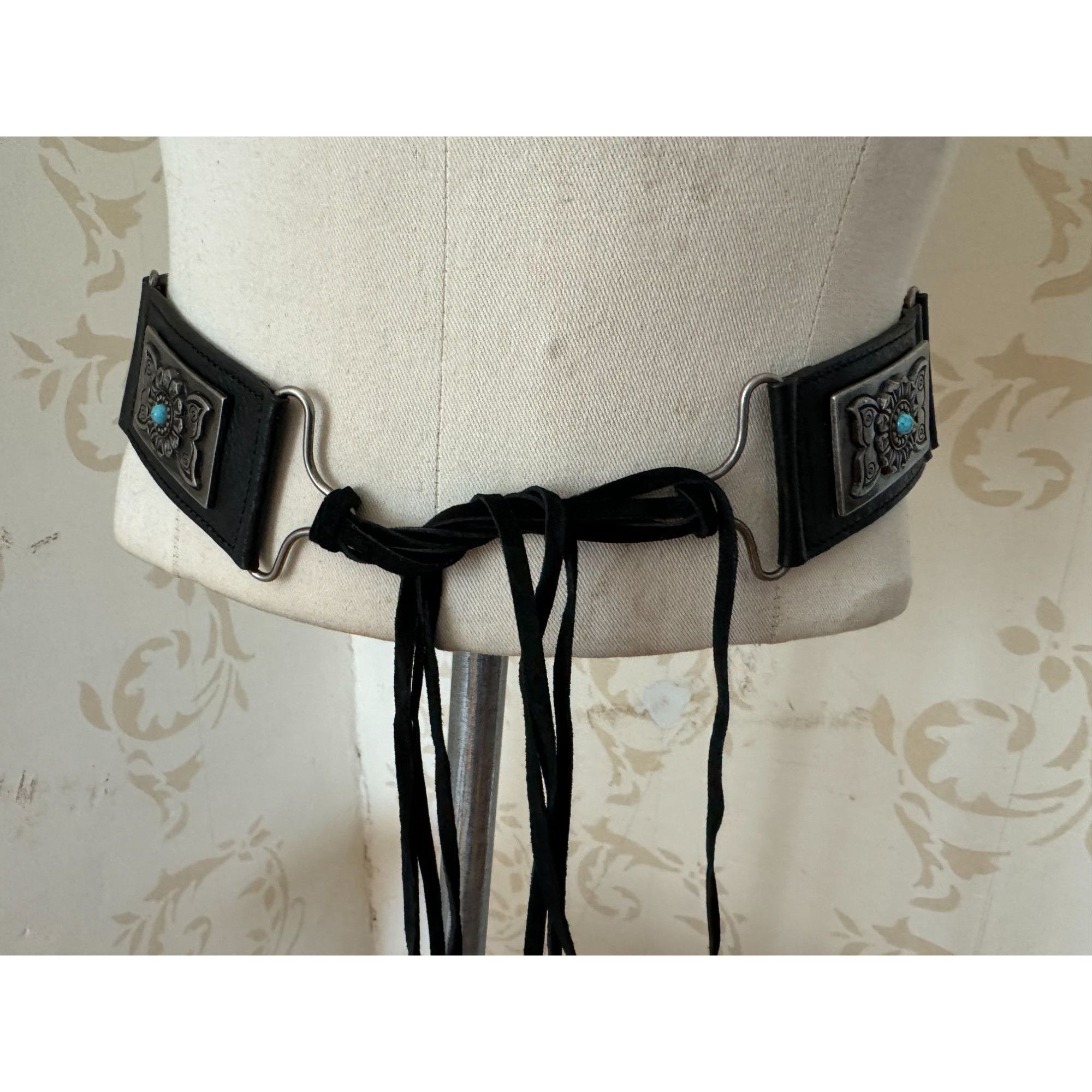Vintage Ladies Size Large Olga Santini Leather Belt Size ONE SIZE - 1 Thumbnail