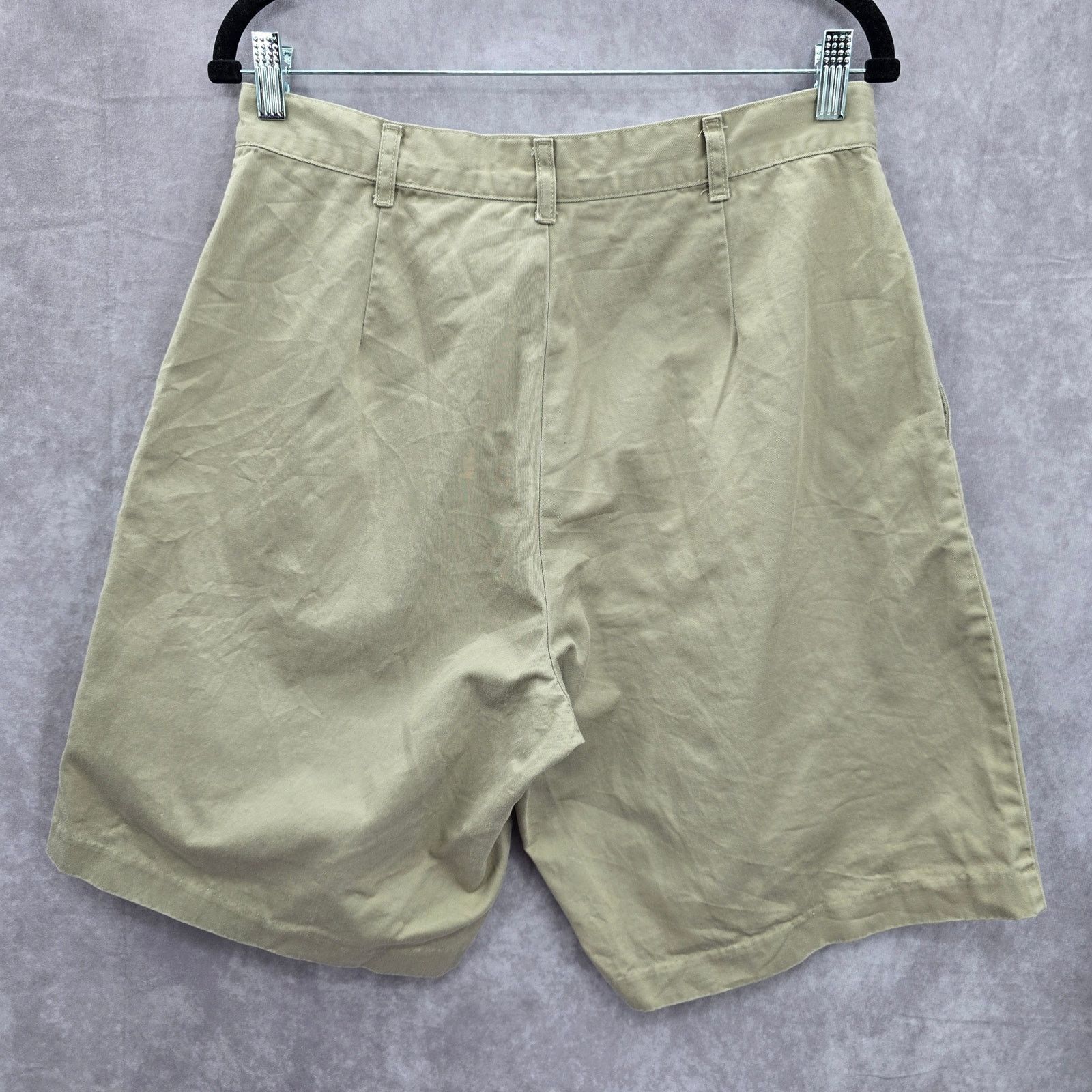 Other Real Comfort Tan Flat Front Bermuda Cotton Shorts Plus 14 Size 36" / US 14 / IT 50 - 2 Thumbnail