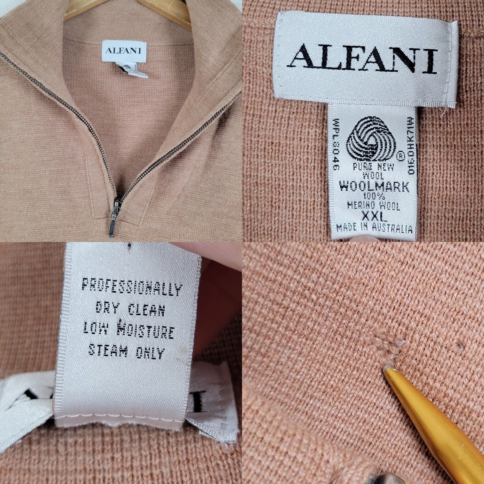 Alfani VINTAGE Alfani Jacket Women XXL Beige Merino Wool Long Sleeve Sweater Size XXL / US 16-18 / IT 52-54 - 10 Thumbnail