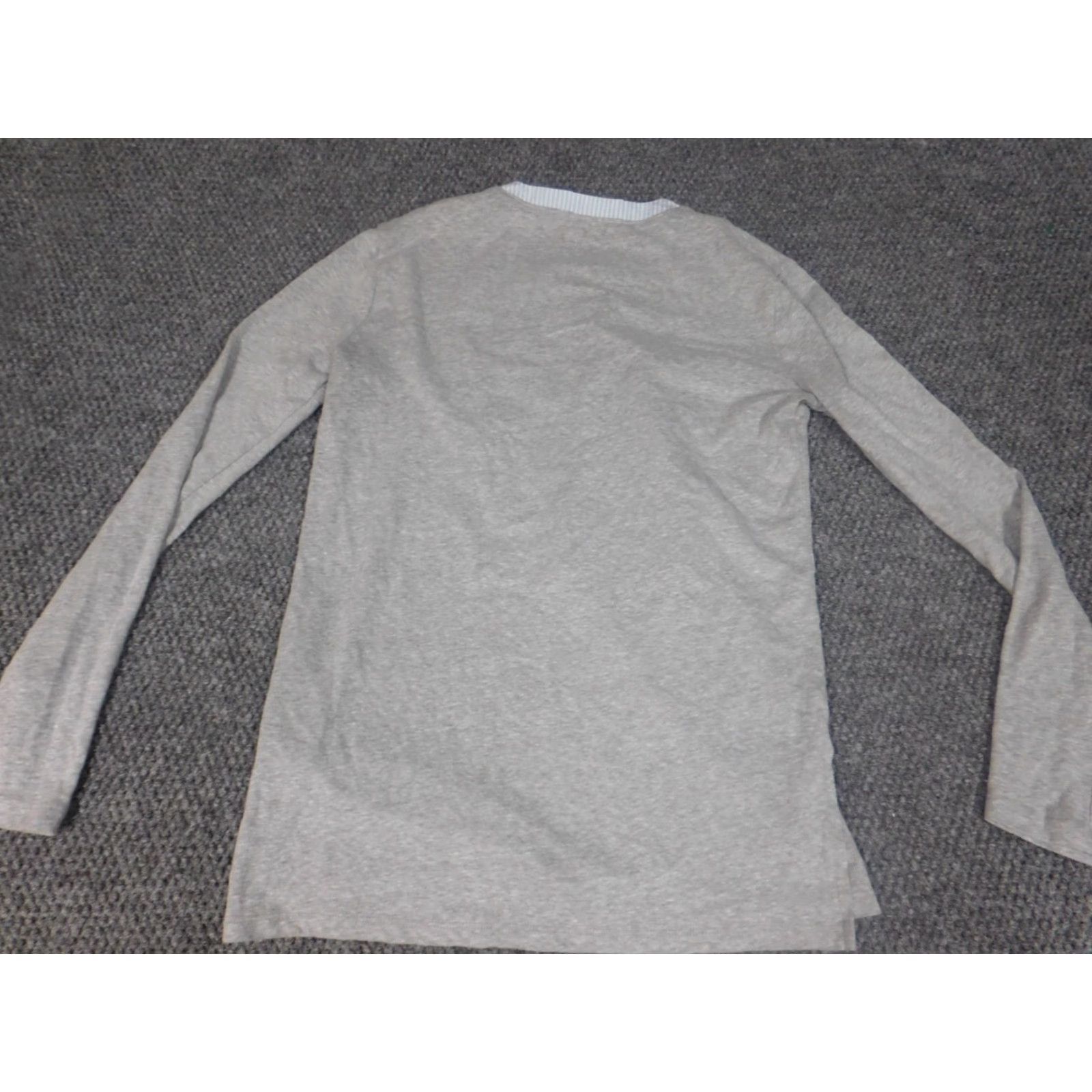 J.Crew J.CREW Blouse 2XS Womens Gray Round Neck Pull-over Button Stretch Cotton Polyester Casual Long Sleeve Regular Fit | Vintage: No Size XXS / US 00 / IT 34 - 7 Thumbnail