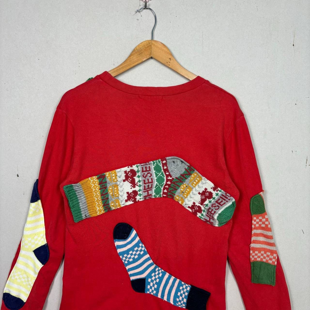 Ne-Net ⁠Ne-Net Issey Miyake Sock Sweatshirt Archive Japan Red Sz 3⁠ Size US M / EU 48-50 / 2 - 4 Thumbnail