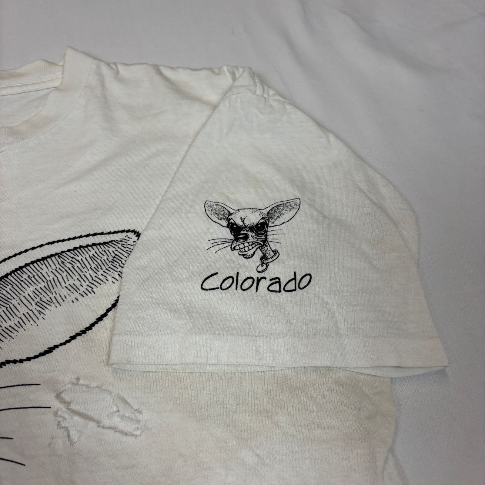 Vintage Vintage 90s Bite Me Tee Shirt Men's XL Chihuaha Distressed Size US XL / EU 56 / 4 - 7 Thumbnail