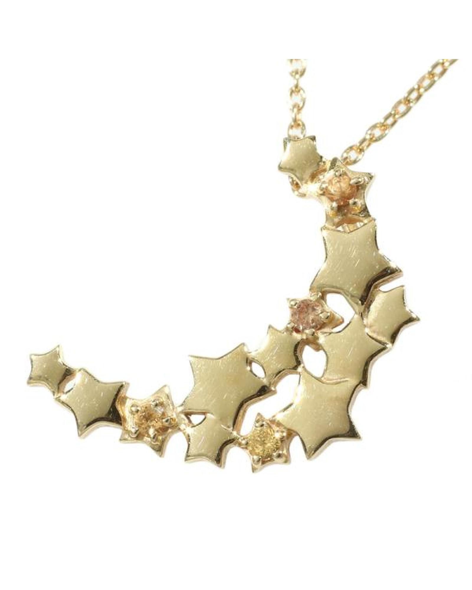 image of Sapphire Star Motif Necklace In 18K Gold, Women's