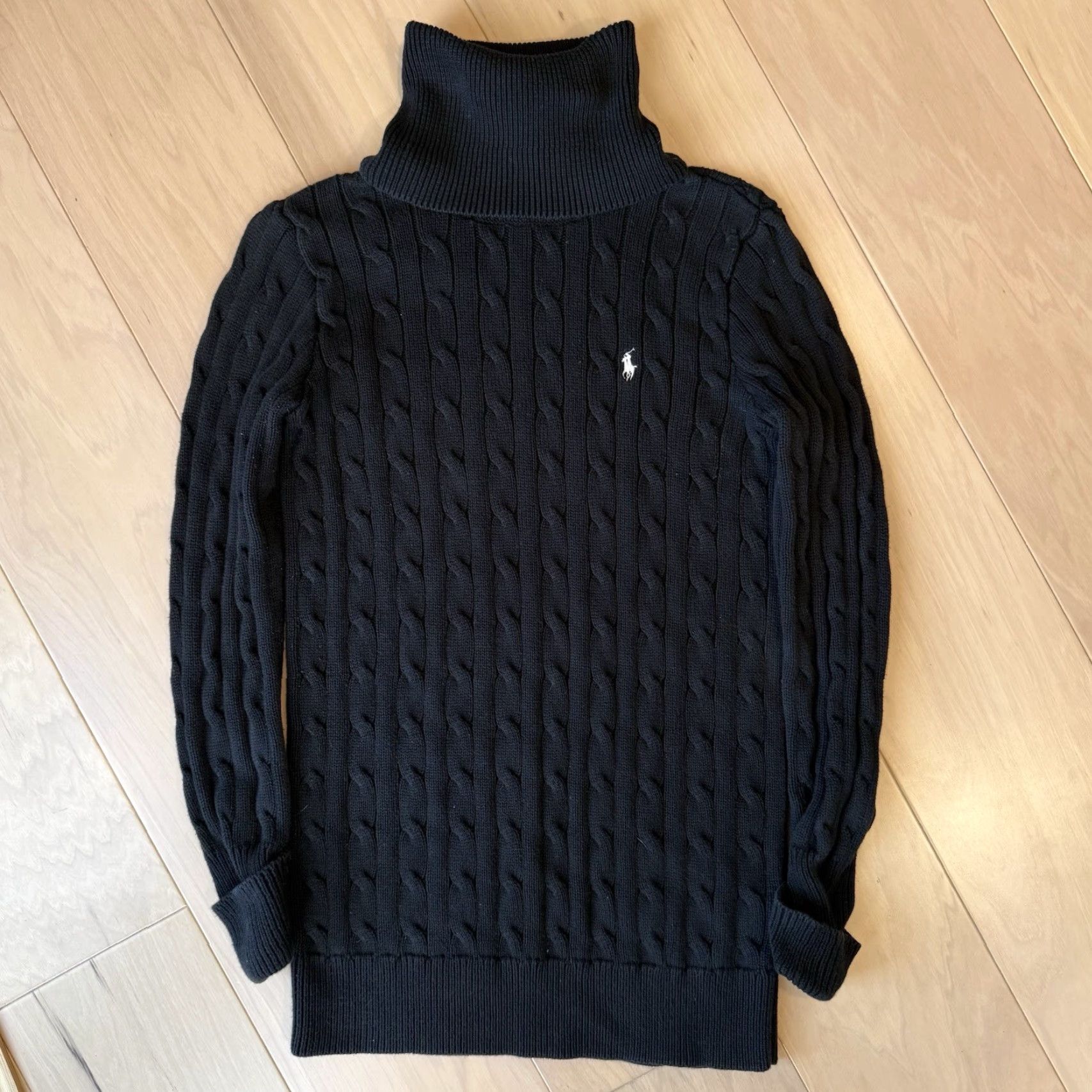 Polo Ralph Lauren Ralph Lauren Sport Cable Knit Sweater Women's S Black Turtle Neck New York Shirt Pullover Knit Cardigan All Seasons Fall Winter 2K? Size S / US 4 / IT 40 - 2 Thumbnail