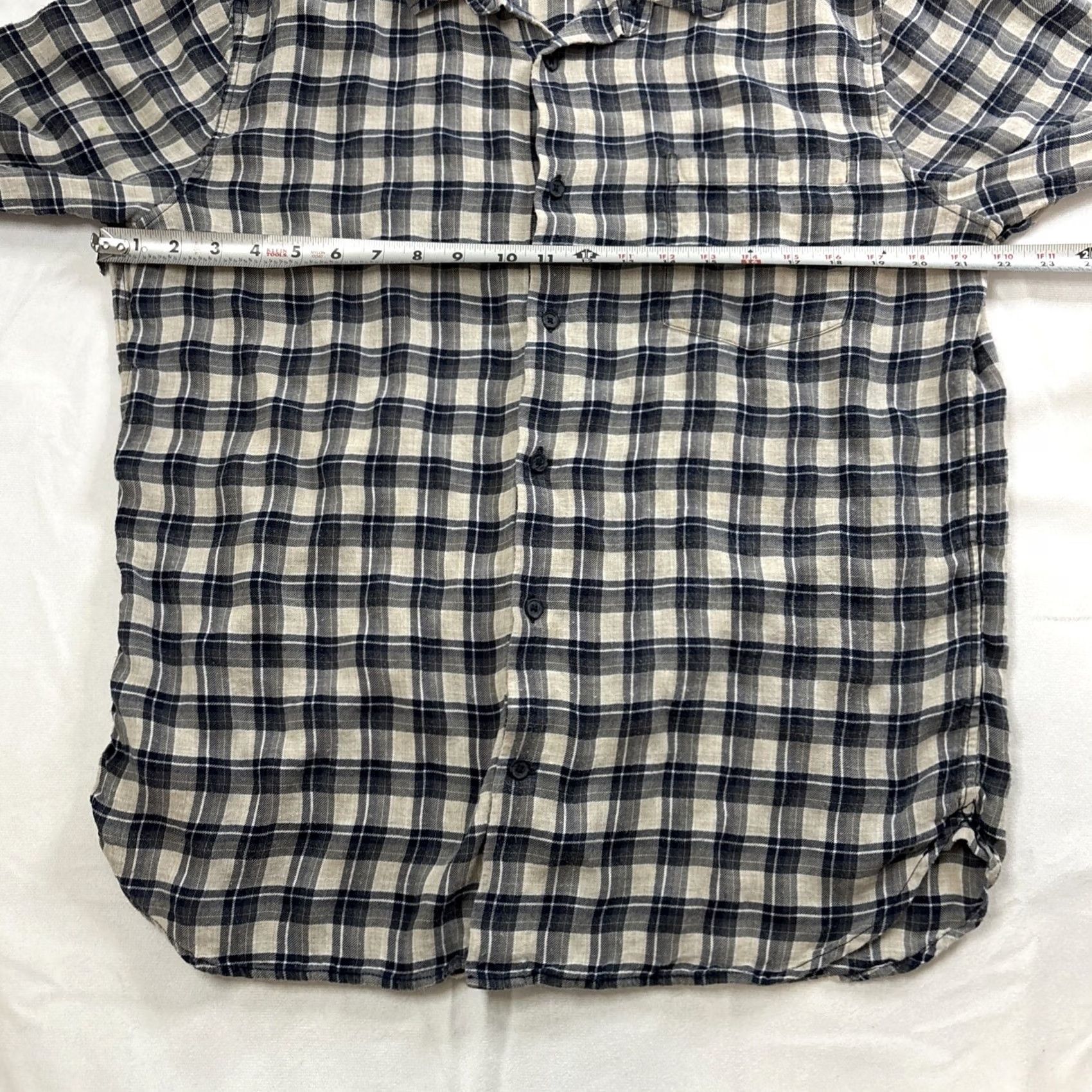 Vince Vince Italy Lyocell Longsleeve Plaid Button-Up Slim Fit XL Men’s, Gray, Button-Up, XL, Regular, Long Sleeve, Slimming, Pre-owned, Italy, Vince Size US XL / EU 56 / 4 - 4 Thumbnail
