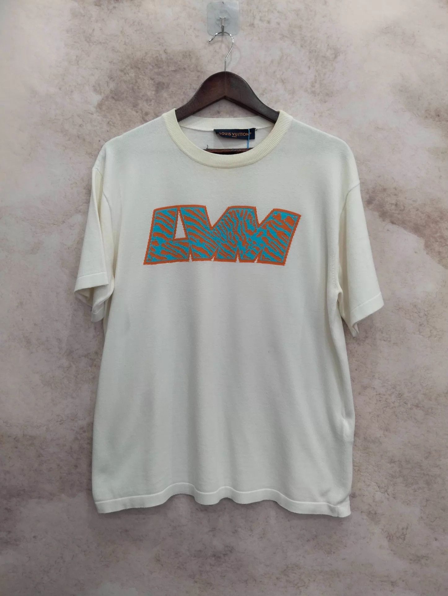 Louis Vuitton Louis Vuitton White Logo Knit Short-Sleeve M Size US M / EU 48-50 / 2 - 1 Thumbnail