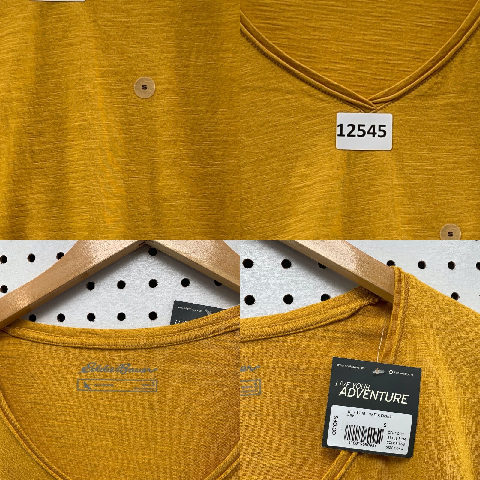 Eddie Bauer Eddie Bauer Womens Lightweight Tan V-Neck Blouse NWT Size Womens Small Crewneck Shirt Size S / US 4 / IT 40 - 8 Thumbnail