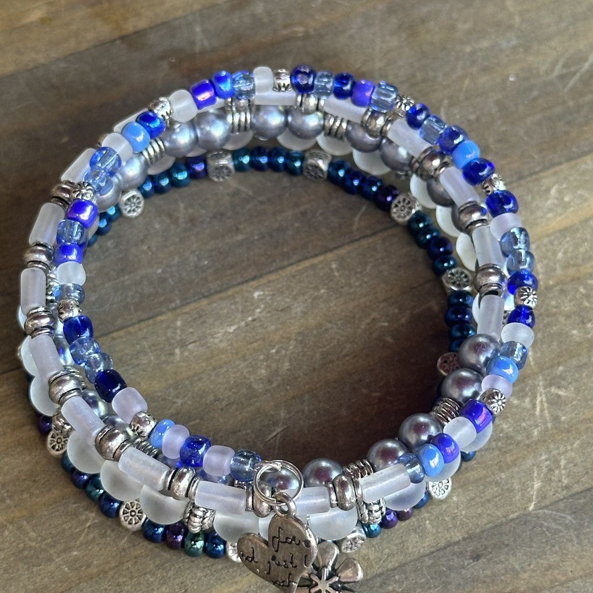 Other Blue and white beaded wrap bracelet Size ONE SIZE - 3 Thumbnail