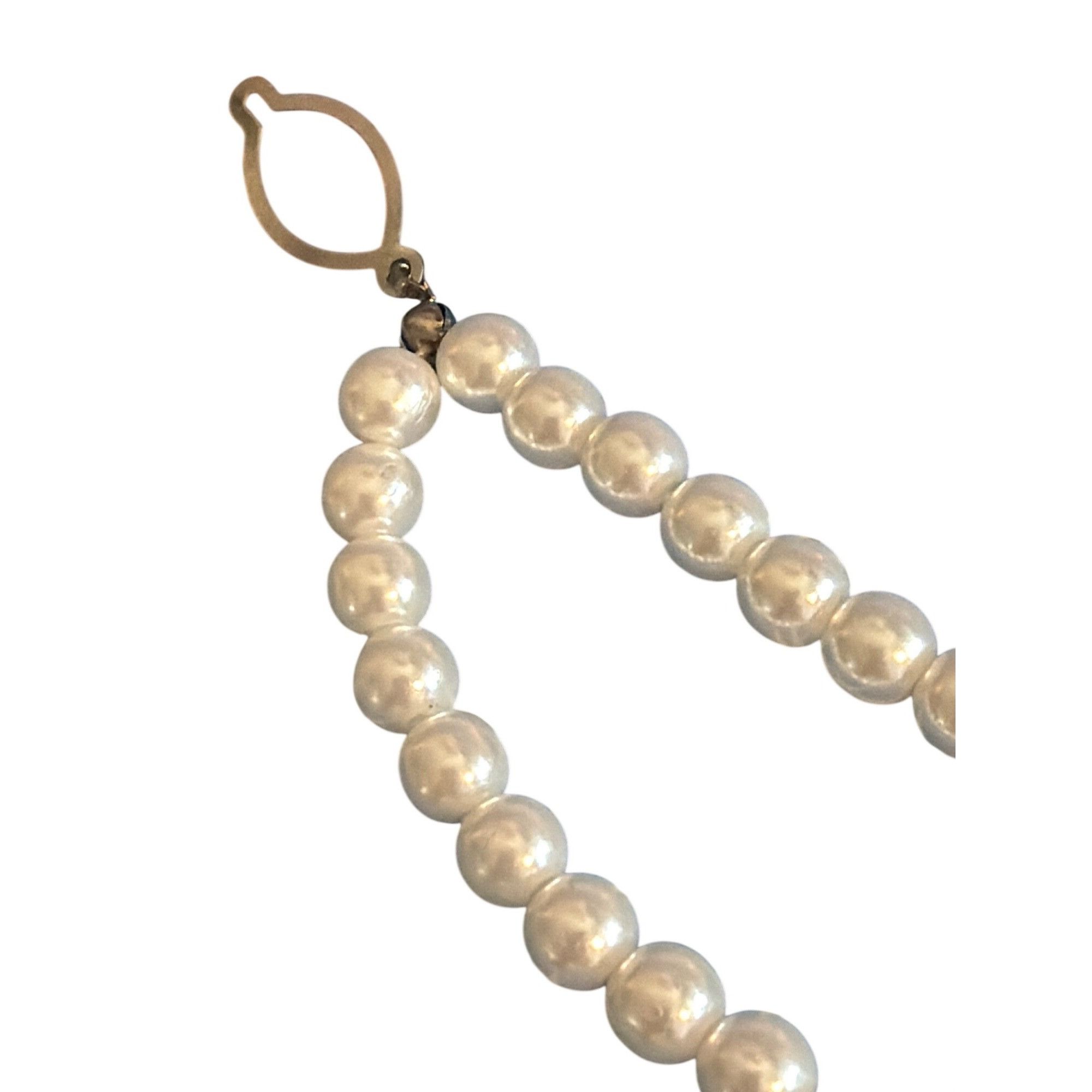 Other Vintage Faux Pearl Double Strand Sweater Clip Button Attachm Size ONE SIZE - 2 Thumbnail