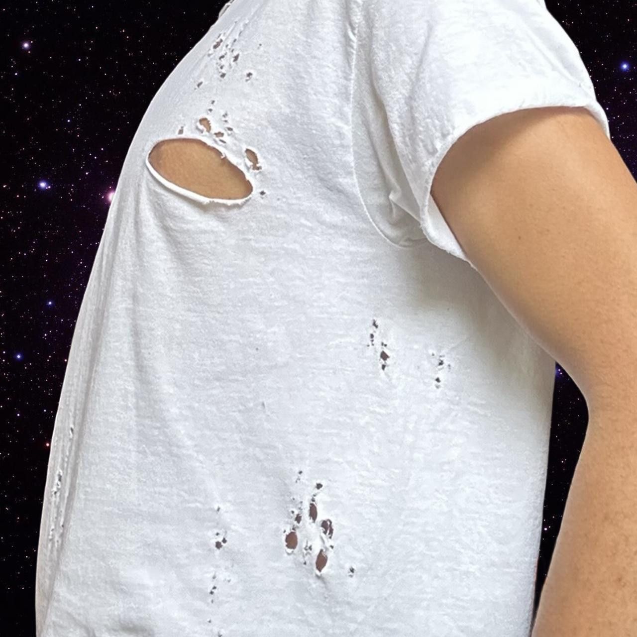 Gildan ASTROBOI* x Gildan White Ripped Grunge T-shirt - Large Size US L / EU 52-54 / 3 - 7 Thumbnail