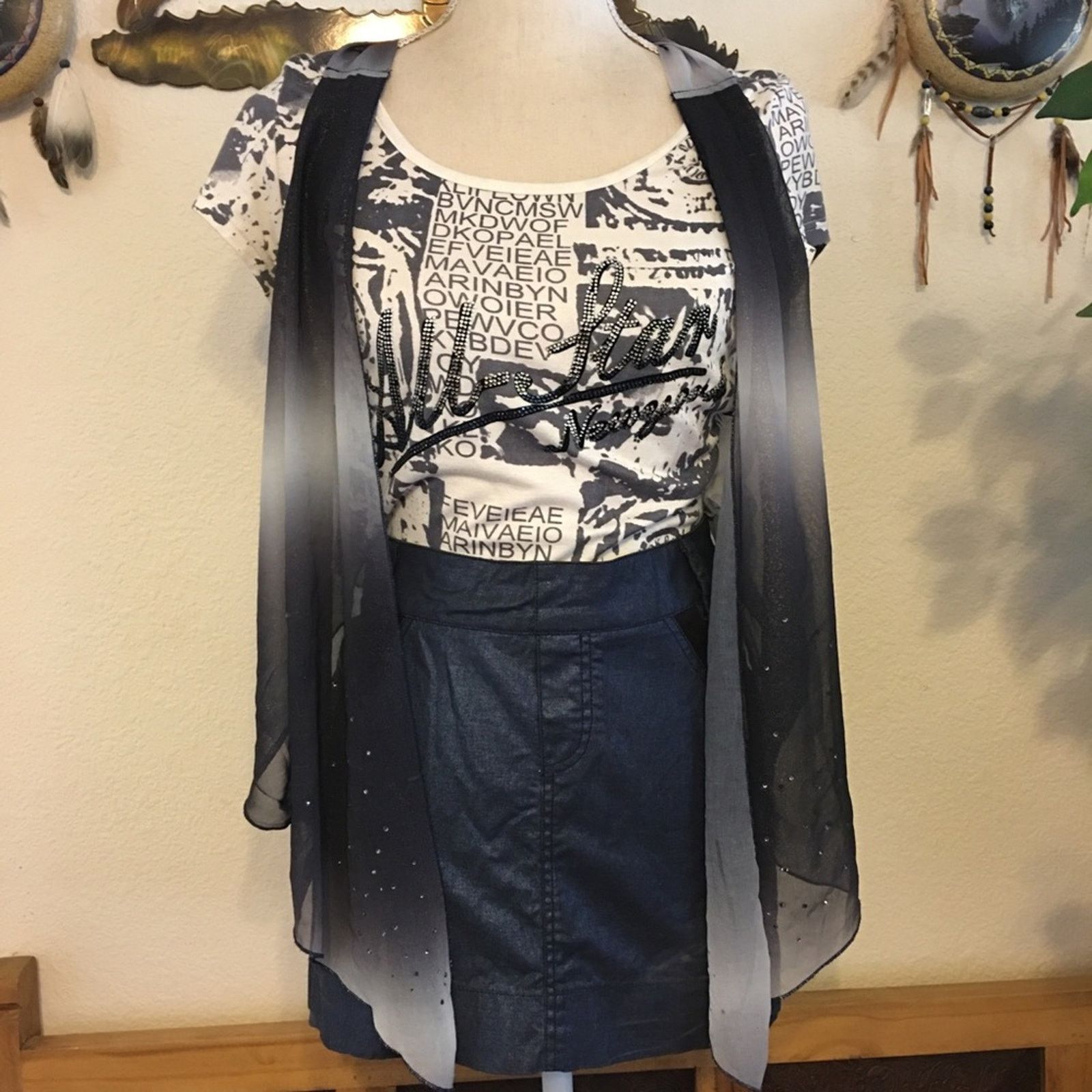 Other Cloth Card dark blue jean skirt one piece dress Size M / US 6-8 / IT 42-44 - 5 Thumbnail