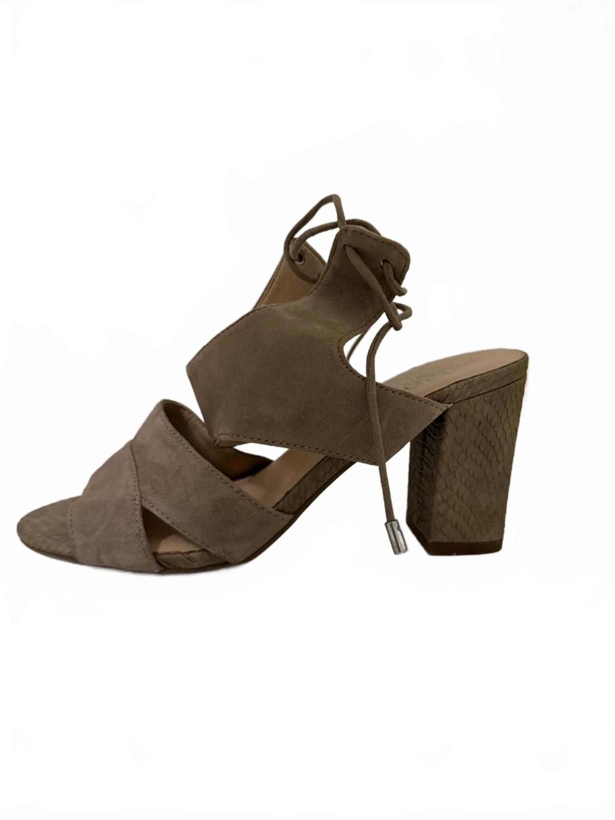 Other FRANCO SARTO Taupe Suede Block Heels with Ankle Tie Size US 8 / IT 38 - 1 Thumbnail