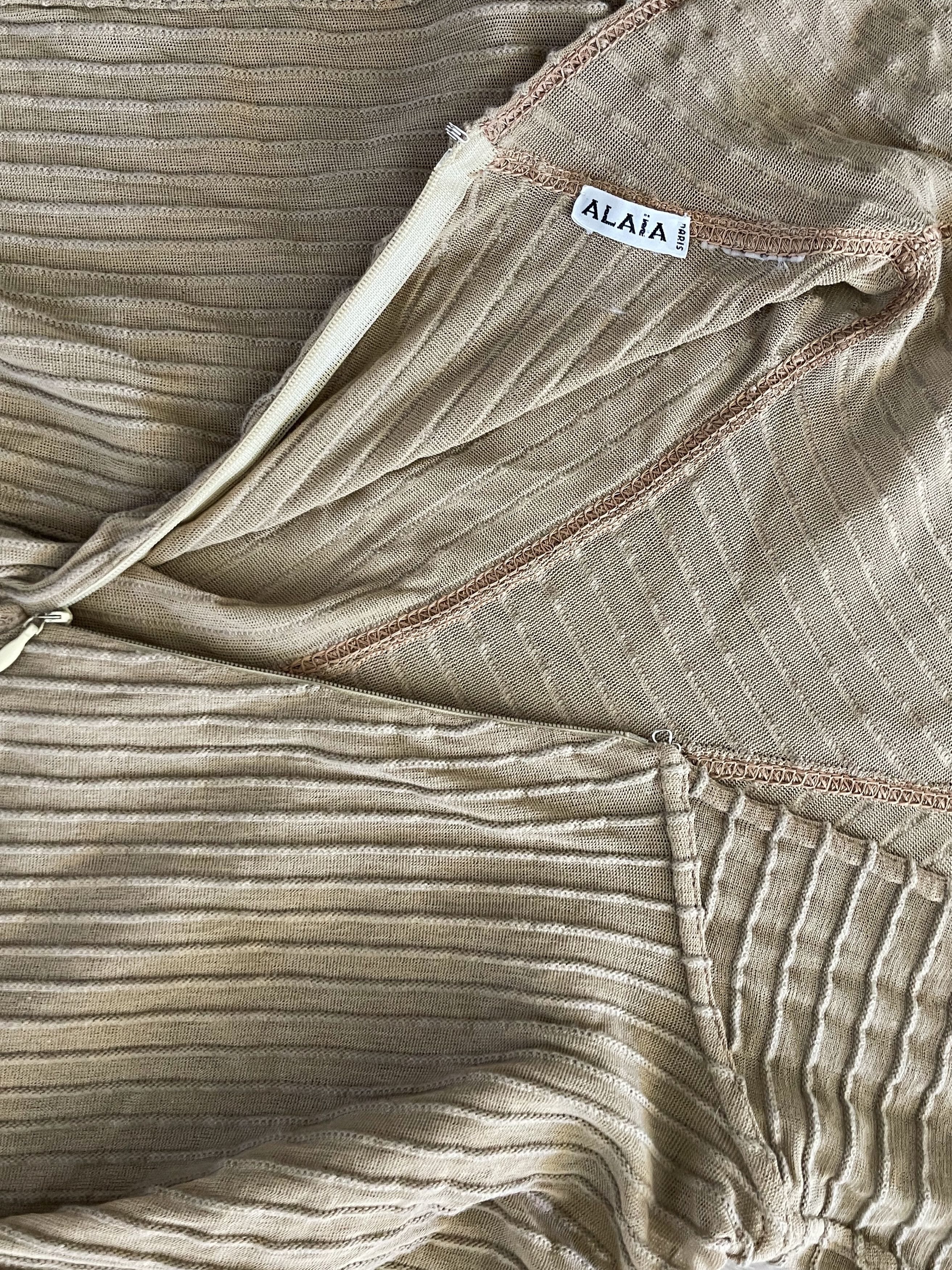 Alaia RARE 1989 Alaïa Stretch Knit Fit-and-flare Mini Dress Size XS / US 0-2 / IT 36-38 - 4 Thumbnail