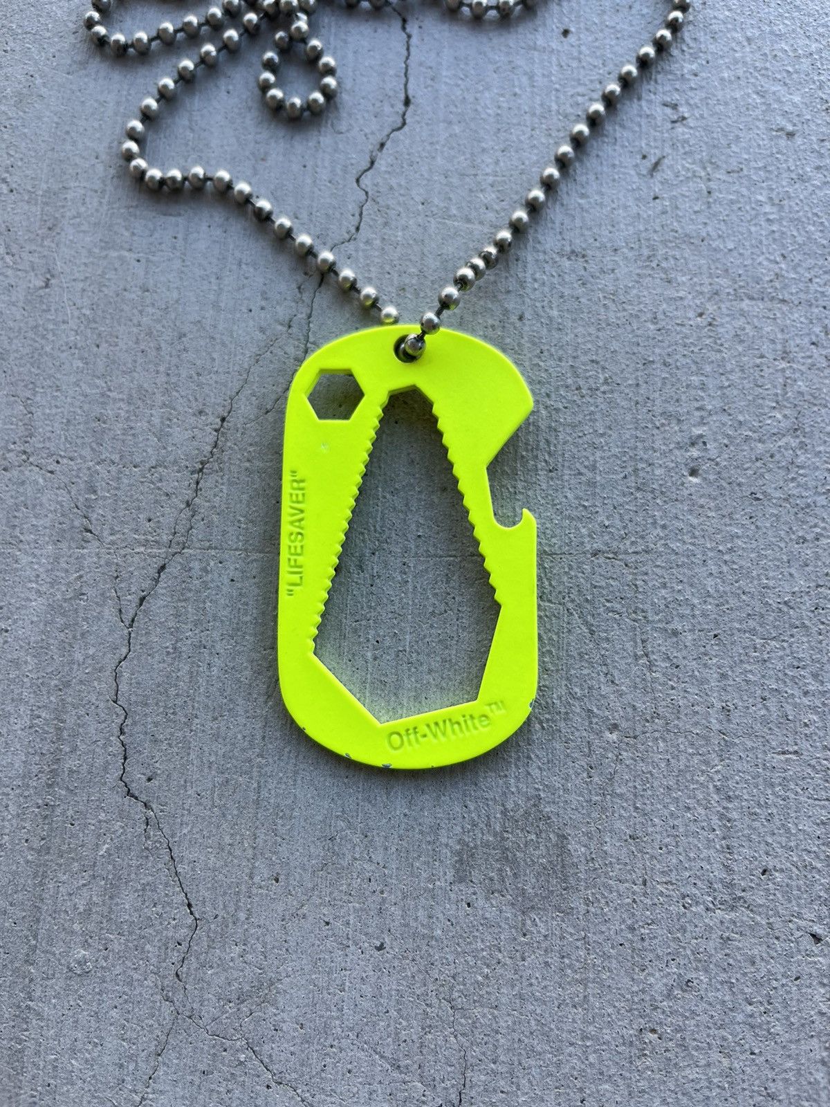 Off white lifesaver necklace clearance