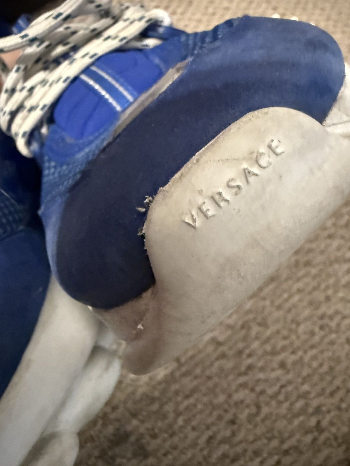 Versace Versace Chain Reaction Mesh Rubber Suede Blue 46 Size US 12 / EU 45 - 19 Thumbnail
