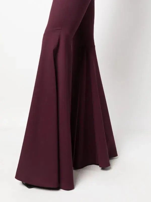 Saint Laurent Paris o1s1wg111024 Flared Pants in Gabardine in Marroon Size 27" / US 4 / IT 40 - 5 Thumbnail