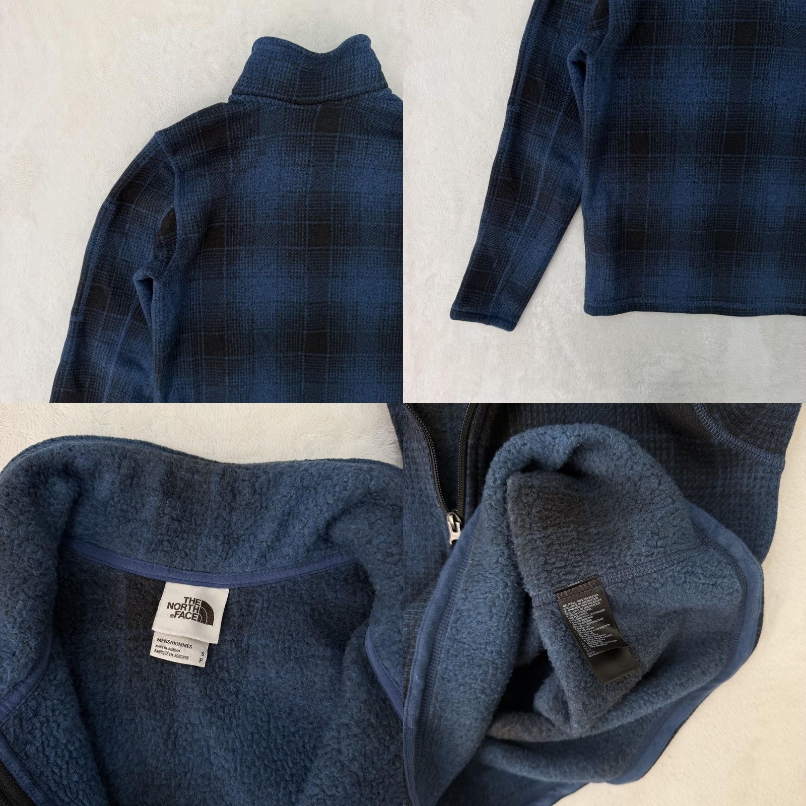 The North Face The North Face Sweatshirt Quarter Zip Mens Small Blue Plaid Fleece Pullover Size US S / EU 44-46 / 1 - 9 Thumbnail