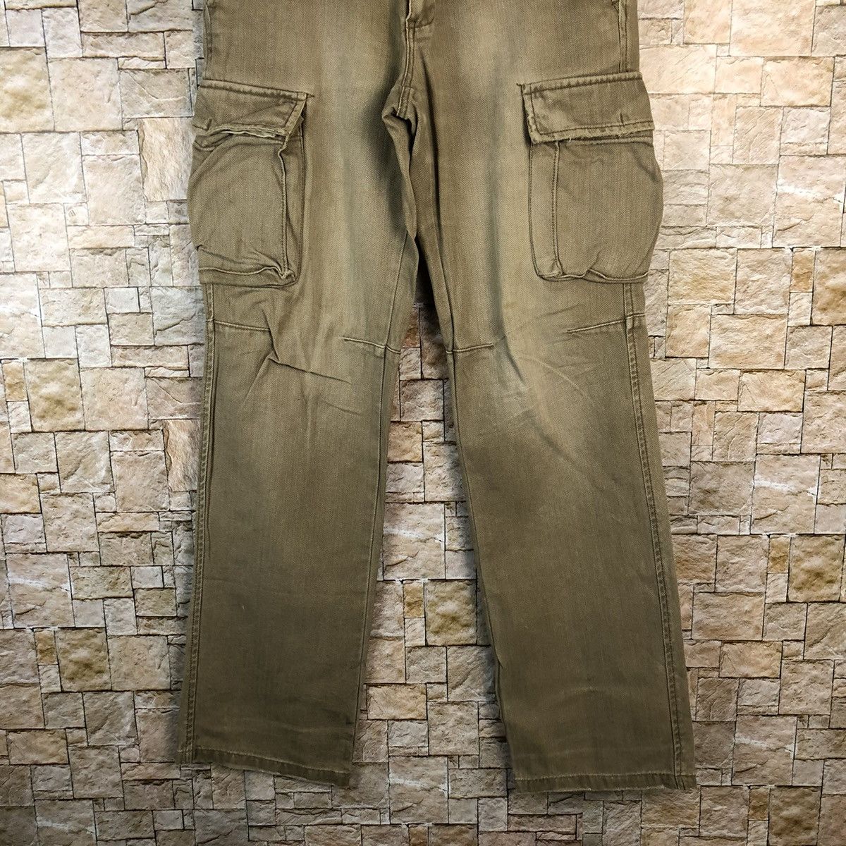 Japanese Brand Think Pink faded Cargo utility Multipocket Pants #A1160 Size US 29 - 3 Thumbnail