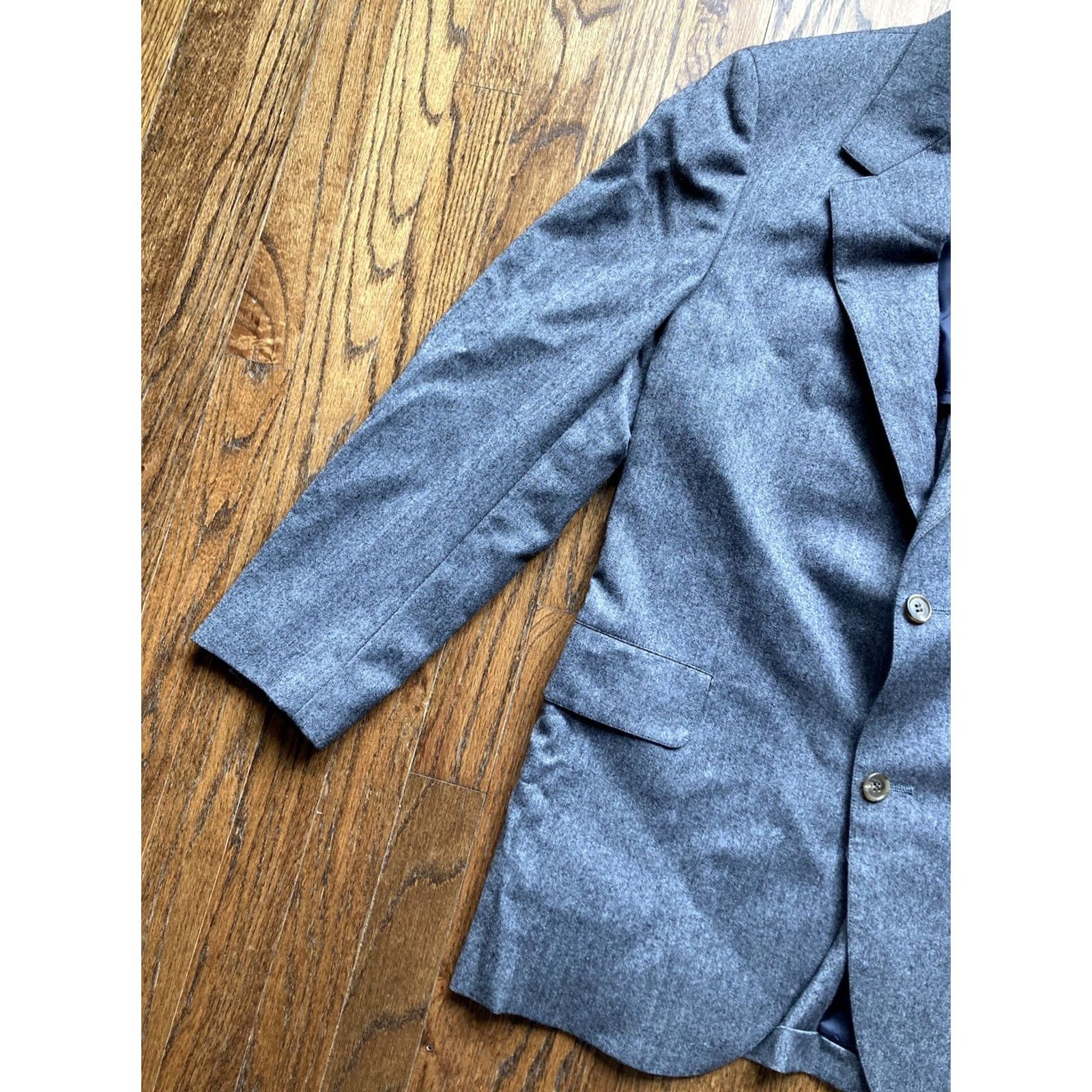 Brooks Brothers VINTAGE Brooks Brothers Blazer Mens 39R Gray Wool Herringbone Single-Breasted Three-Button Sports Jacket Regular Fit Jacket/Coat Size 40R - 2 Thumbnail